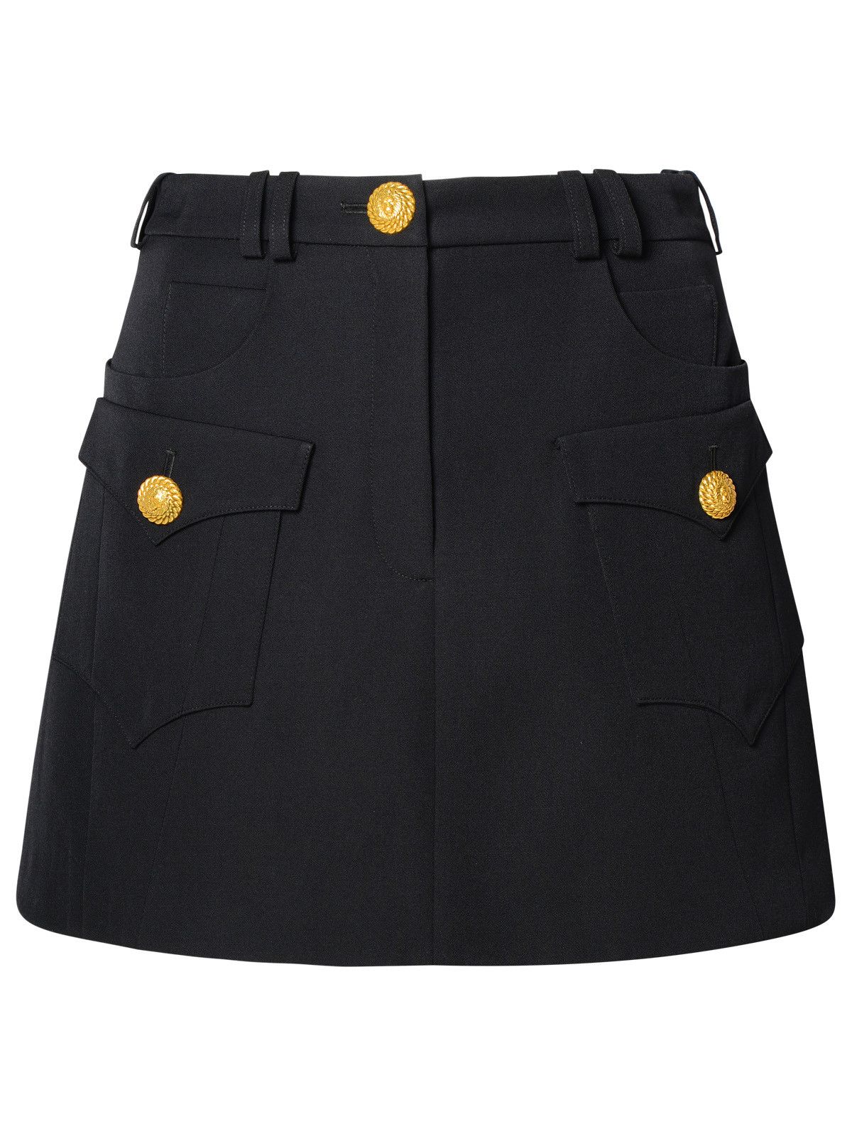 image of Balmain Black Wool Skirt, Women's (Size 28)