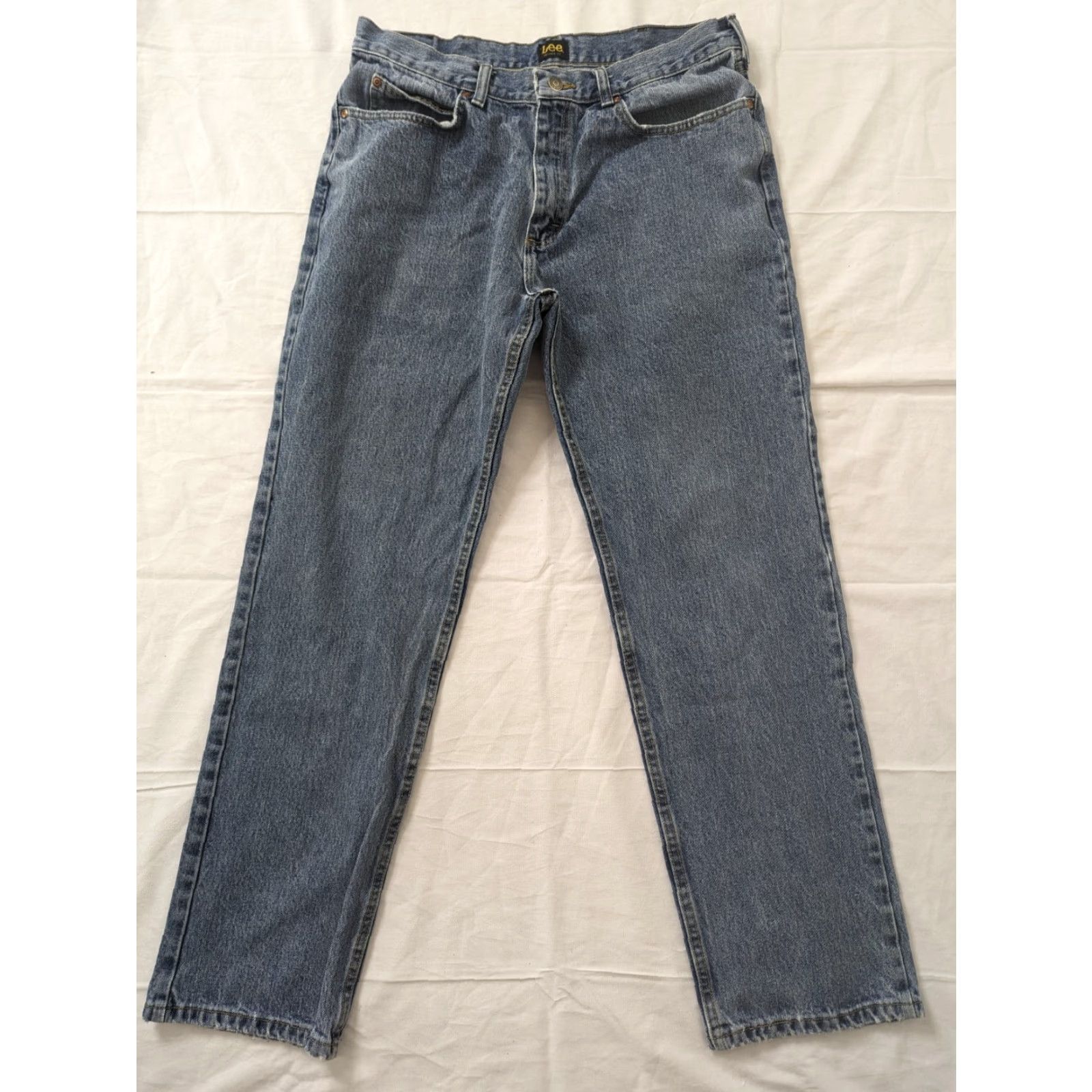 Lee Lee Mens Jeans Blue Wash Straight Relaxed 36 x 32 Regular Denim M5M Mens Size US 36 / EU 52 - 2 Thumbnail