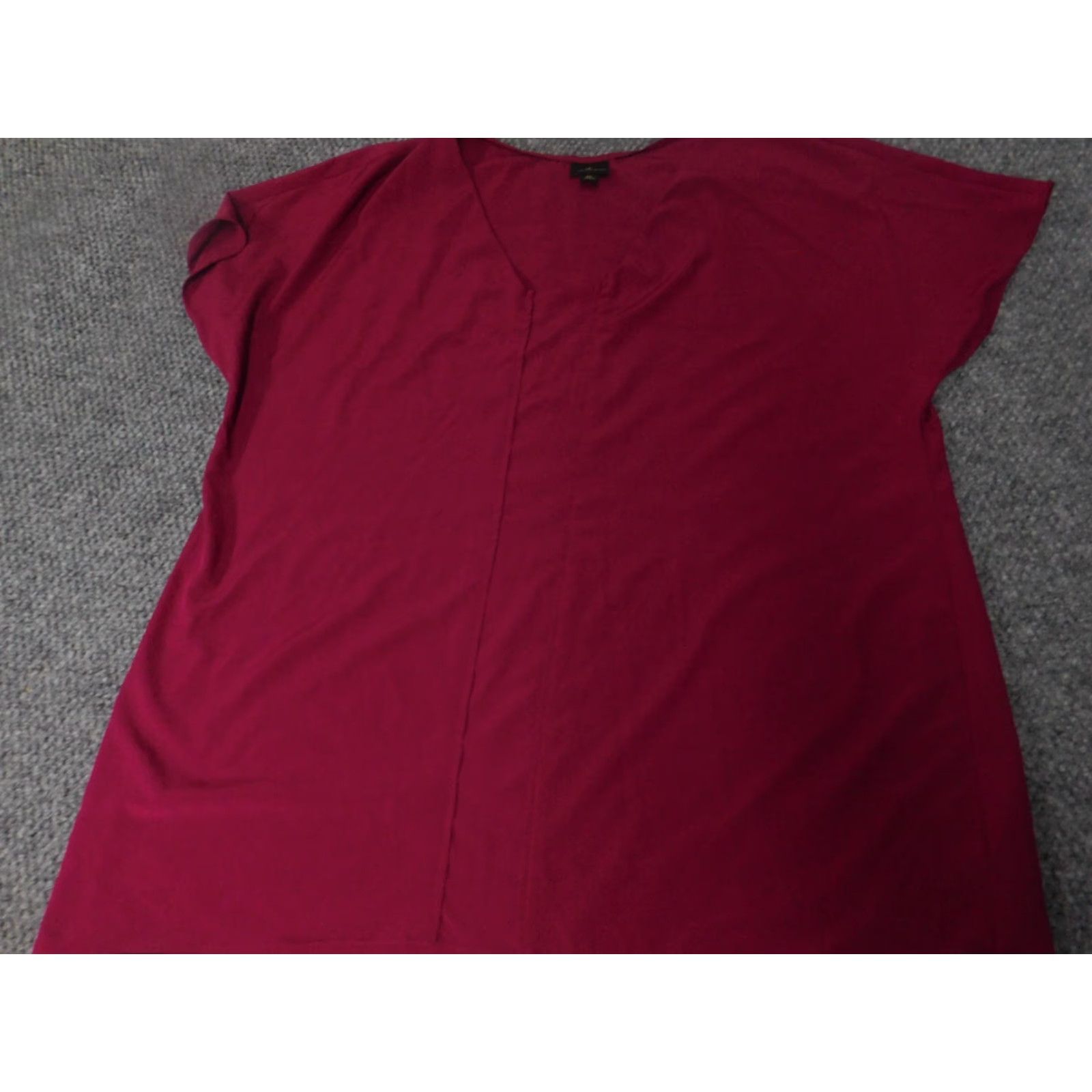 Worthington Worthington Womens Blouse XL Burgundy Red V-Neck Short Sleeve Casual Shirt Ladies Regular Classic Size XL / US 12-14 / IT 48-50 - 2 Thumbnail