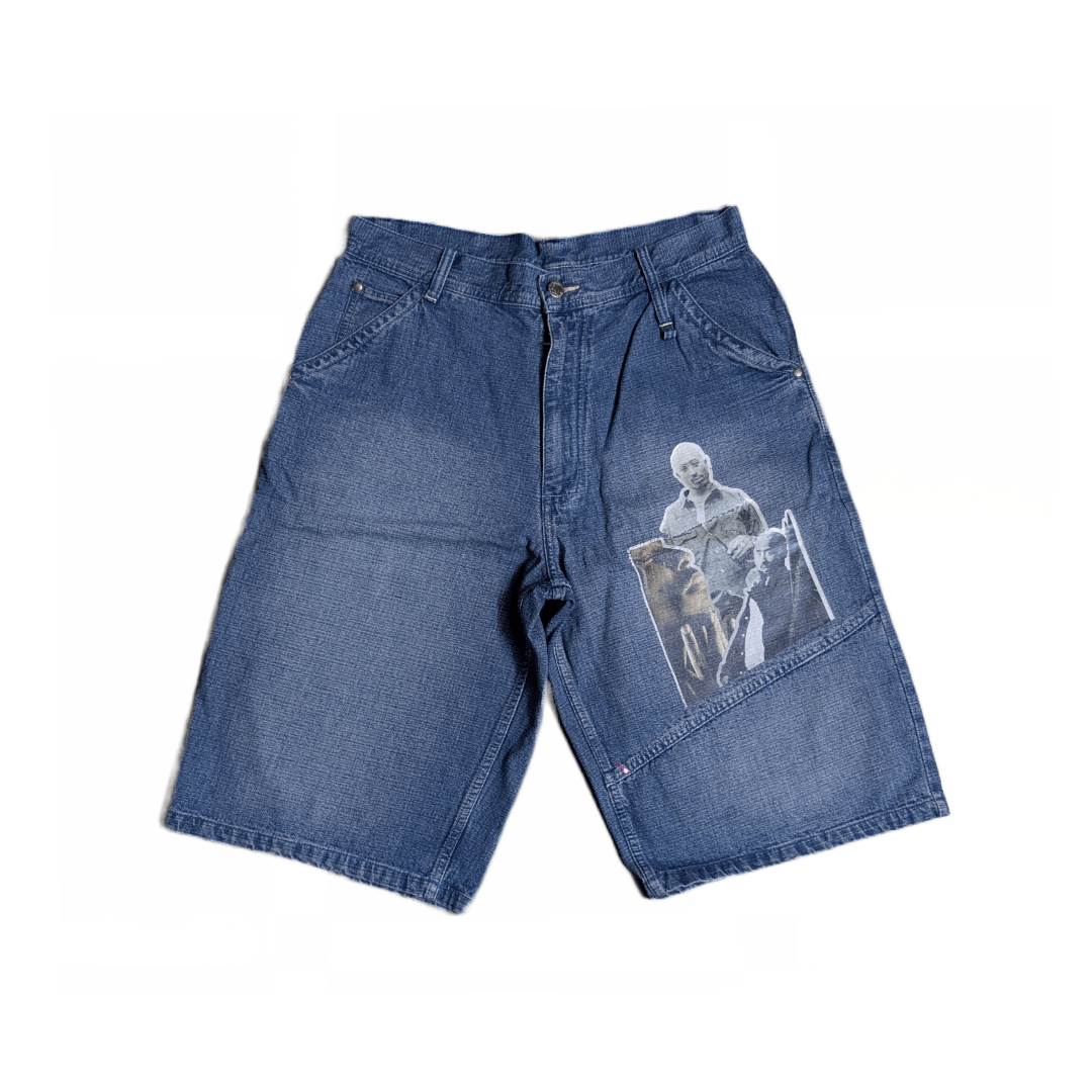 Makaveli × Vintage MAKAVELI BRANDED TUPAC JORTS Size US 34 / EU 50 - 1 Thumbnail