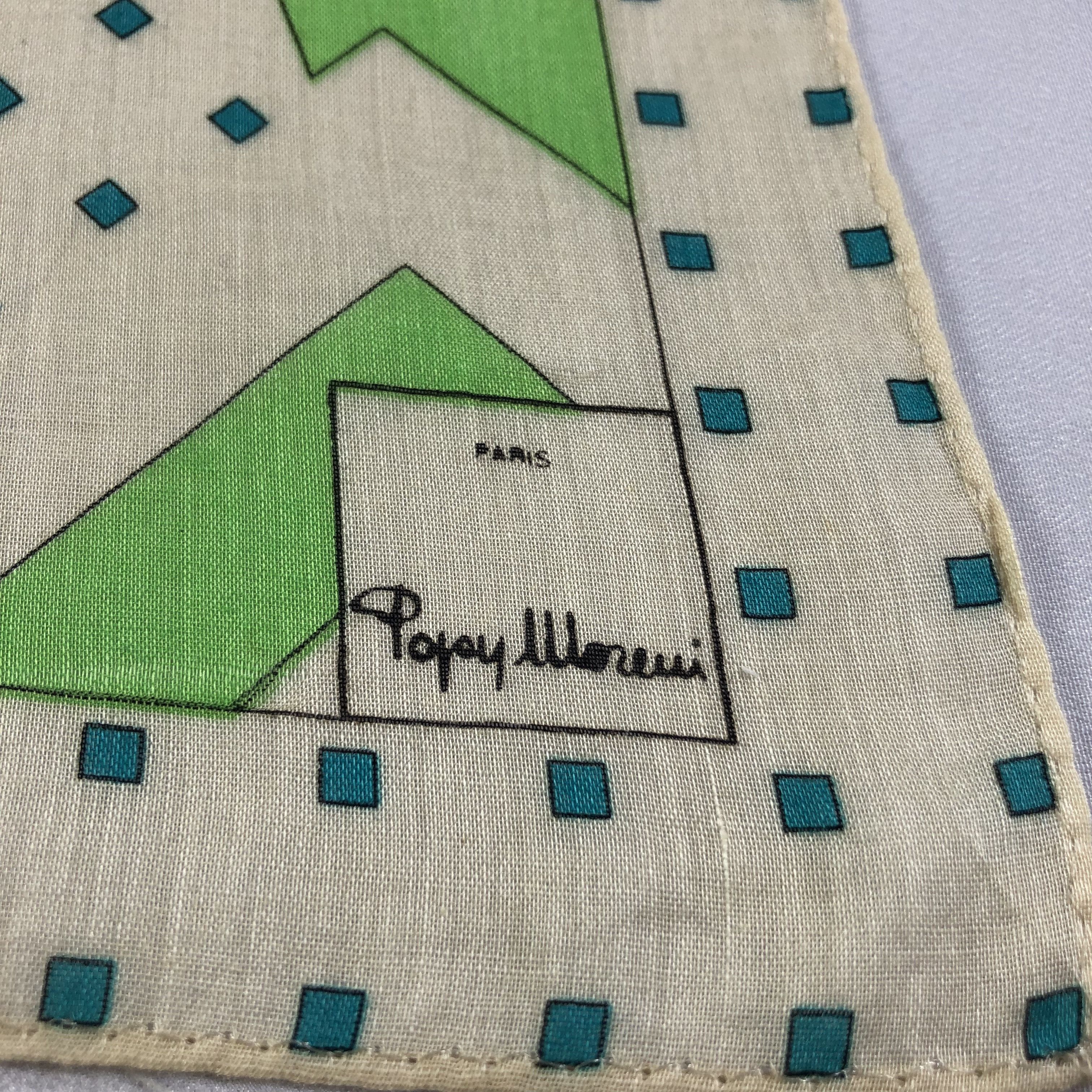 Vintage Poppy Moreni Abstract Handkerchief Neckerchief Bandana H2124 Size ONE SIZE - 4 Thumbnail