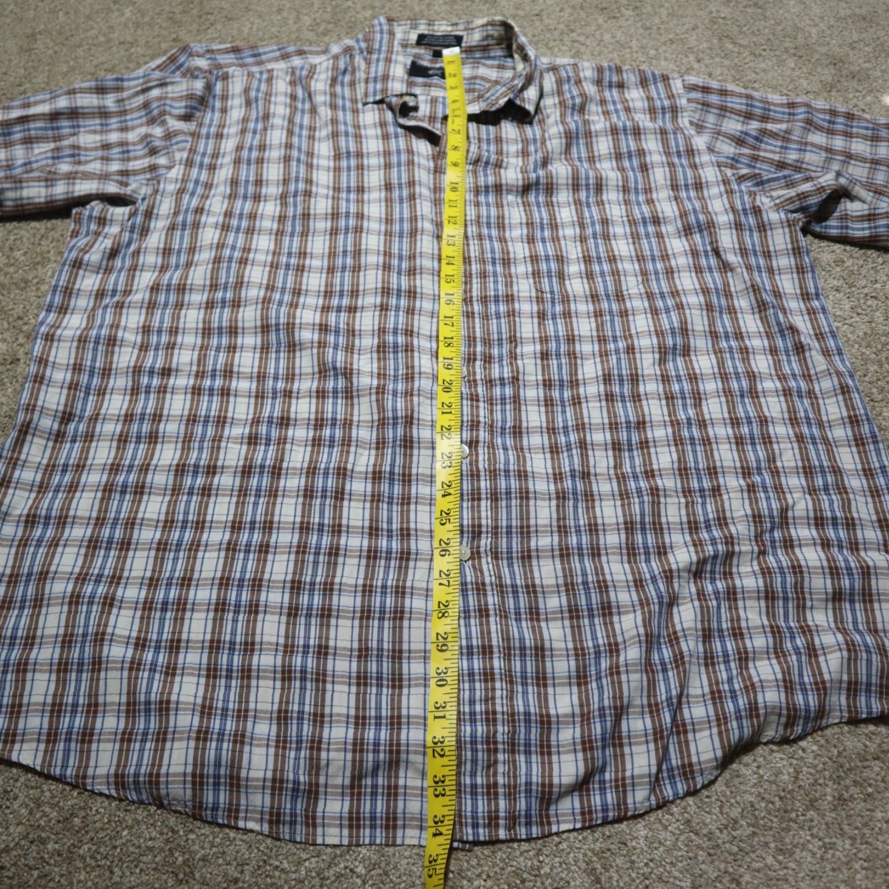 Beverly Hills Polo Club VINTAGE Beverly Hills Polo Club Shirt Plaid Brown 3XLT Big & Tall Long Sleeve Button-Up Stretch Adult Mens Size US XXL / EU 58 / 5 - 7 Thumbnail