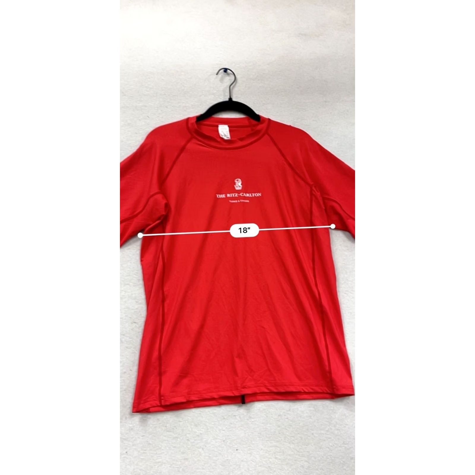 Vintage The Ritz-Carlton Turks & Caicos Red Shirt S Womens Regular Short Sleeve Logo Print Nylon Spandex Size S / US 4 / IT 40 - 8 Thumbnail