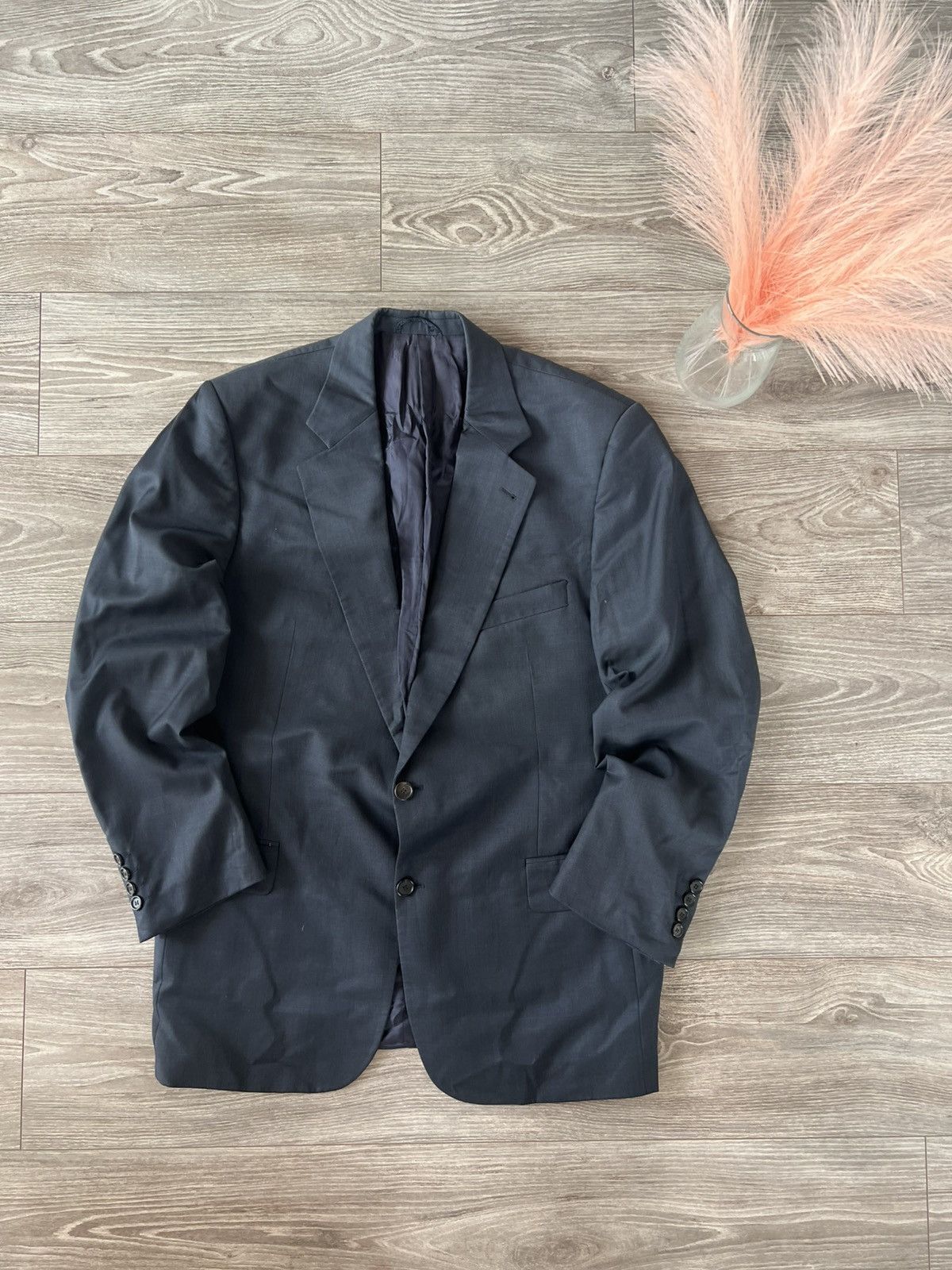 Burberry × Designer Vintage Burberrys England Finest Quality Wool/Viscose Blazer Size 46R - 2 Thumbnail