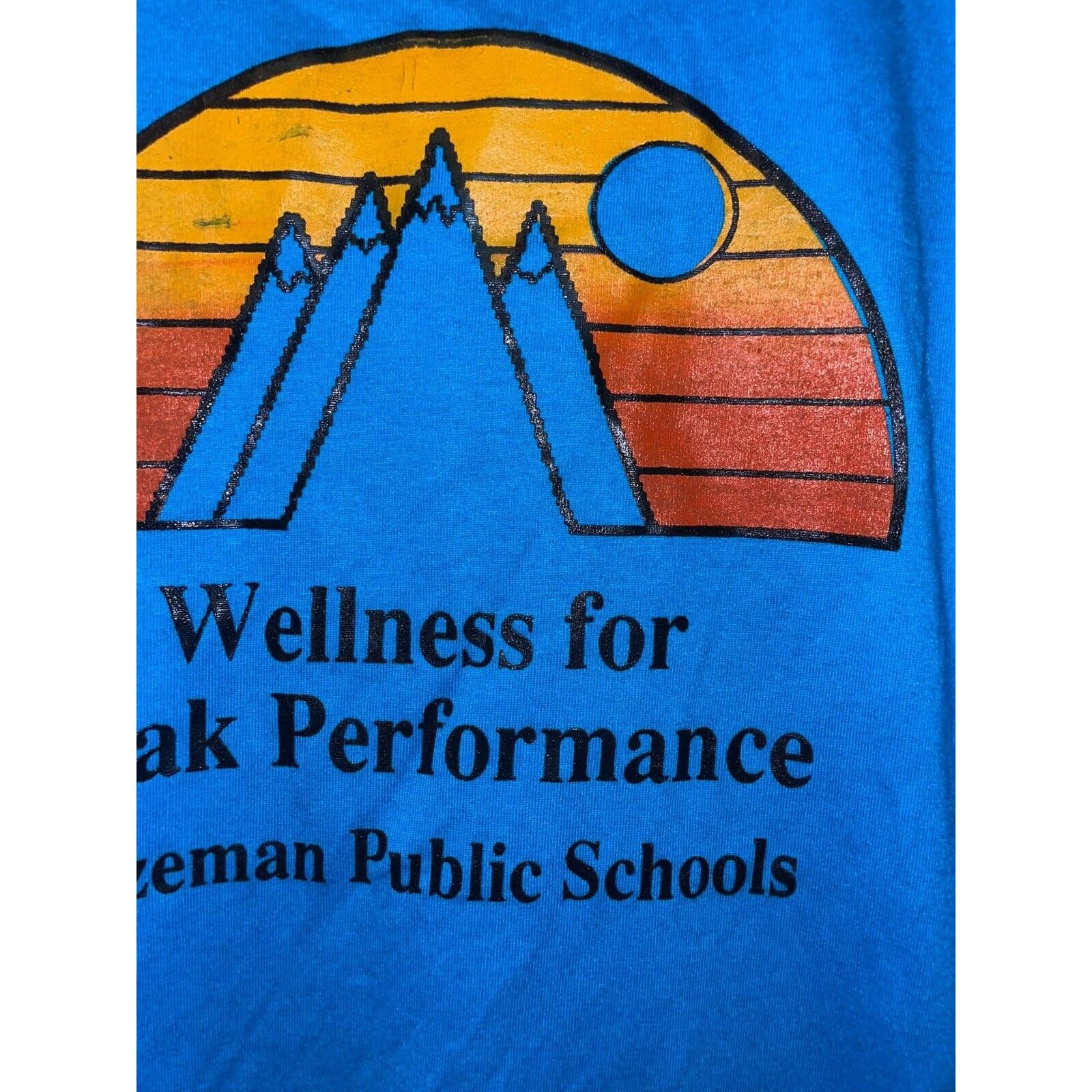 Jerzees Vintage School Shirt Jerzees Wellness Peak Bozeman Tee 90s L Size US L / EU 52-54 / 3 - 3 Thumbnail