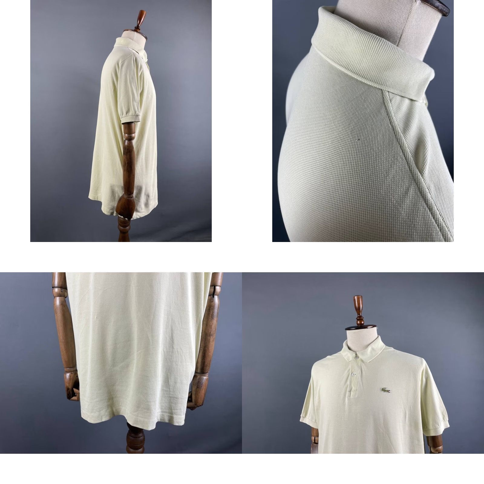 Lacoste Lacoste Polo Shirt Mens Size 8 Ivory Cotton Short Sleeve Button Up Shirt Size US M / EU 48-50 / 2 - 8 Thumbnail