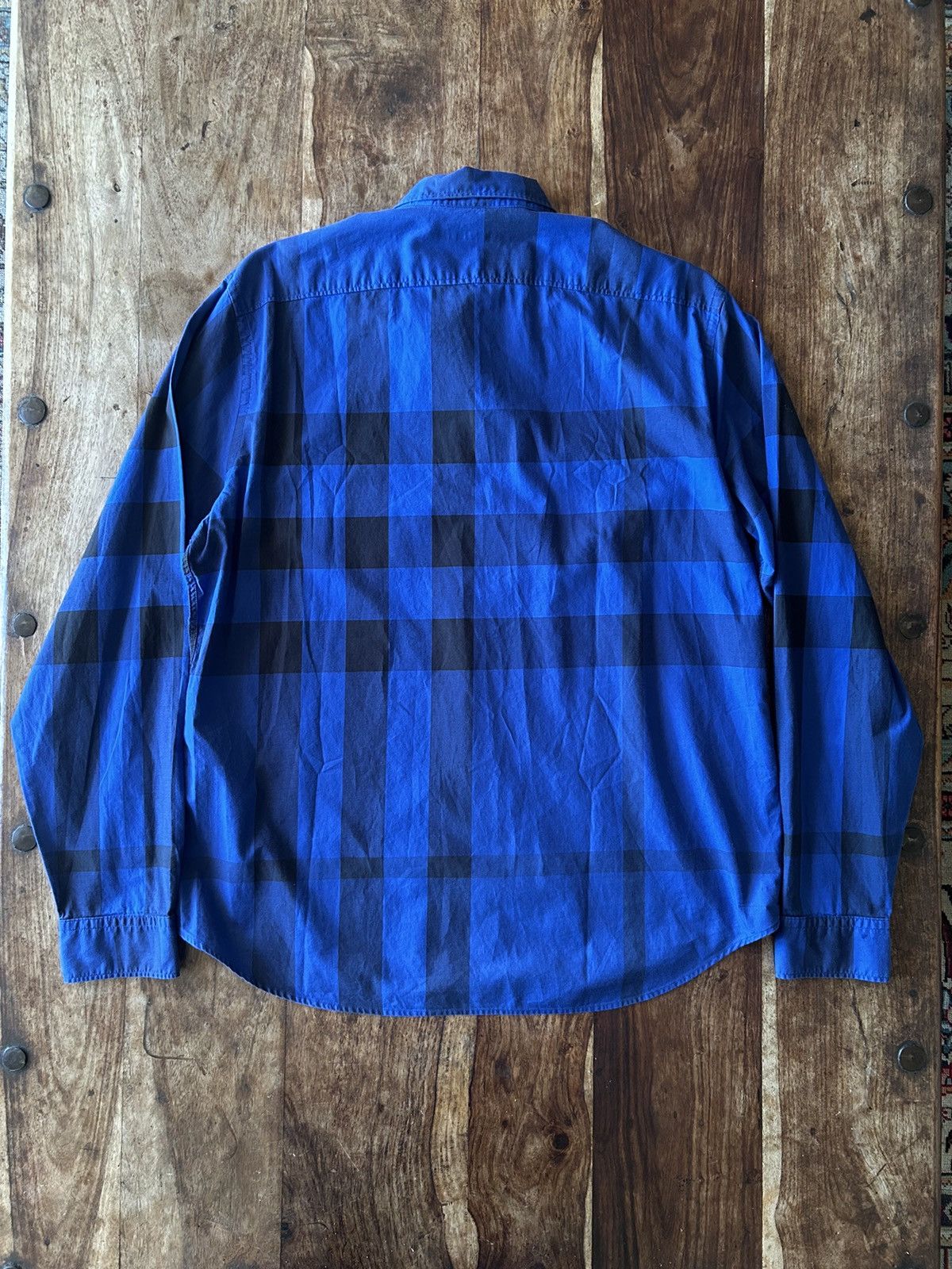 Burberry 2010s Burberry Brit Blue Checkered Shirt Size US XL / EU 56 / 4 - 2 Thumbnail