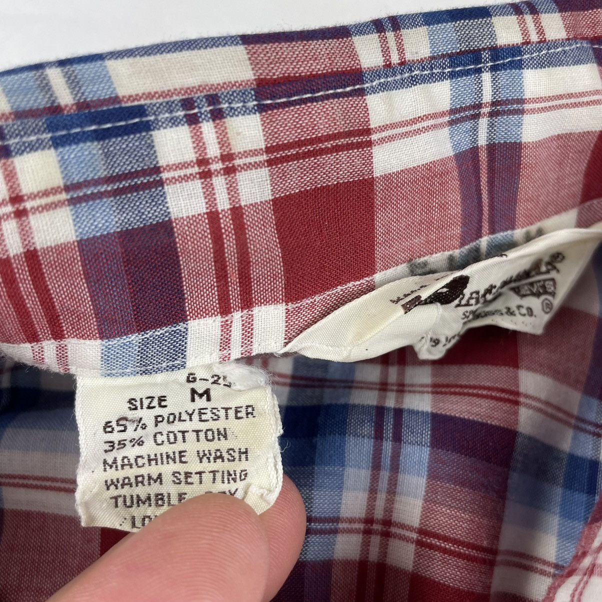 Levi's Vintage 70’s LEVIS Panatela Shirt Size M/S Plaid Button Size US S / EU 44-46 / 1 - 5 Thumbnail