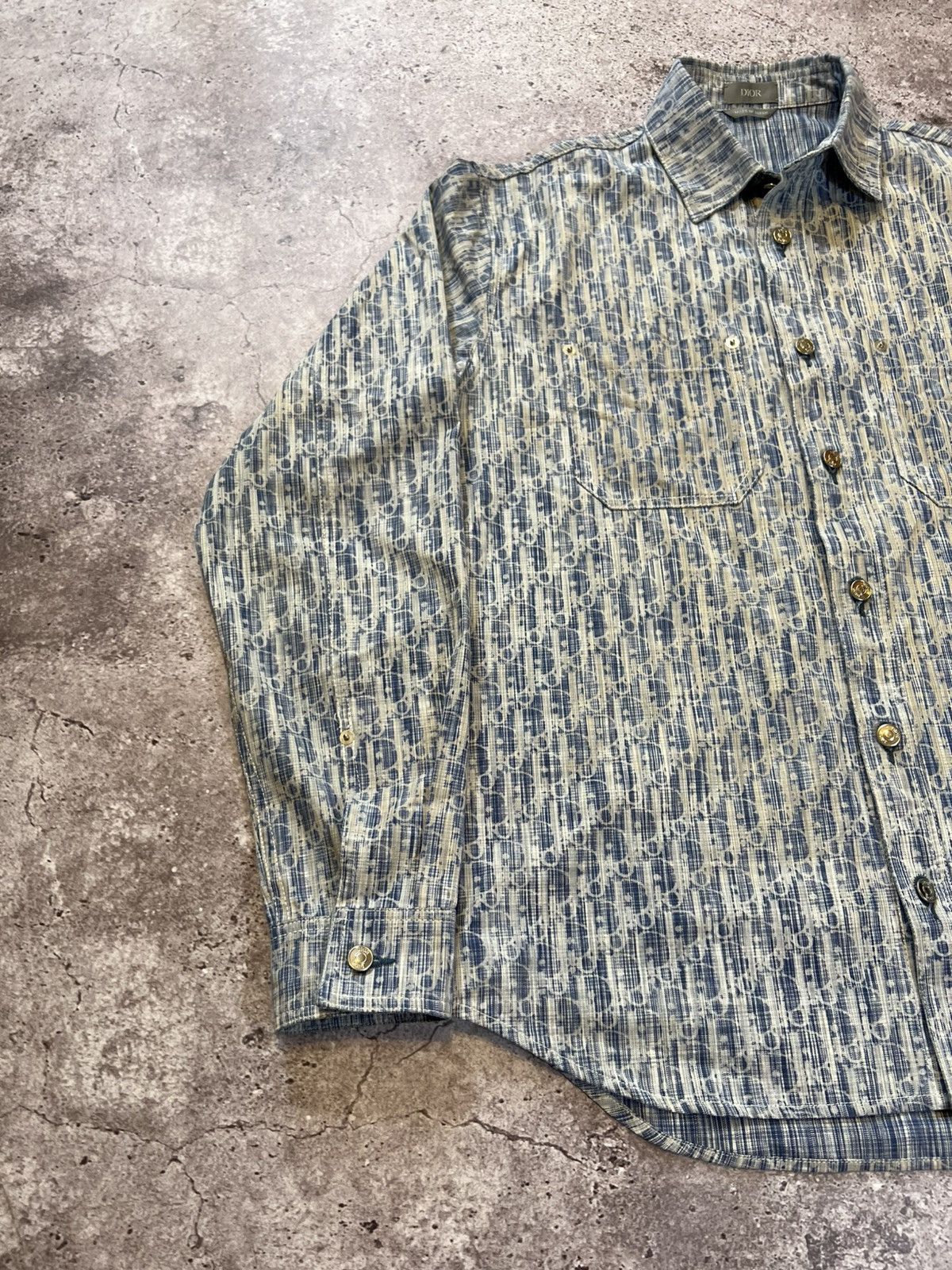 Dior Dior oblique monogram denim Mens Button Up Shirt Overshirt Size US M / EU 48-50 / 2 - 2 Thumbnail