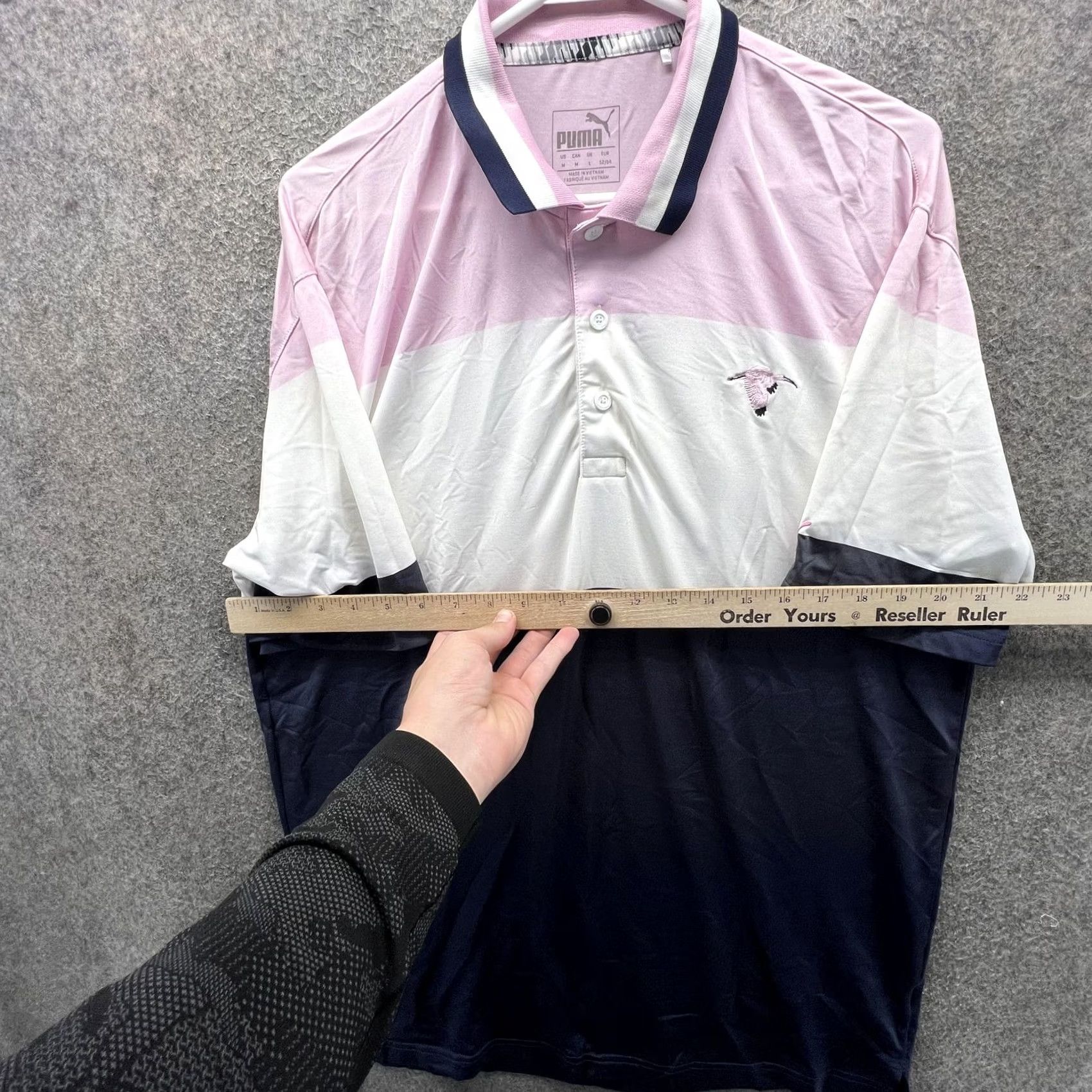 Puma Puma Polo Shirt Mens Medium Colorblock Pink White Navy Golf Performance Casual Size US M / EU 48-50 / 2 - 4 Thumbnail