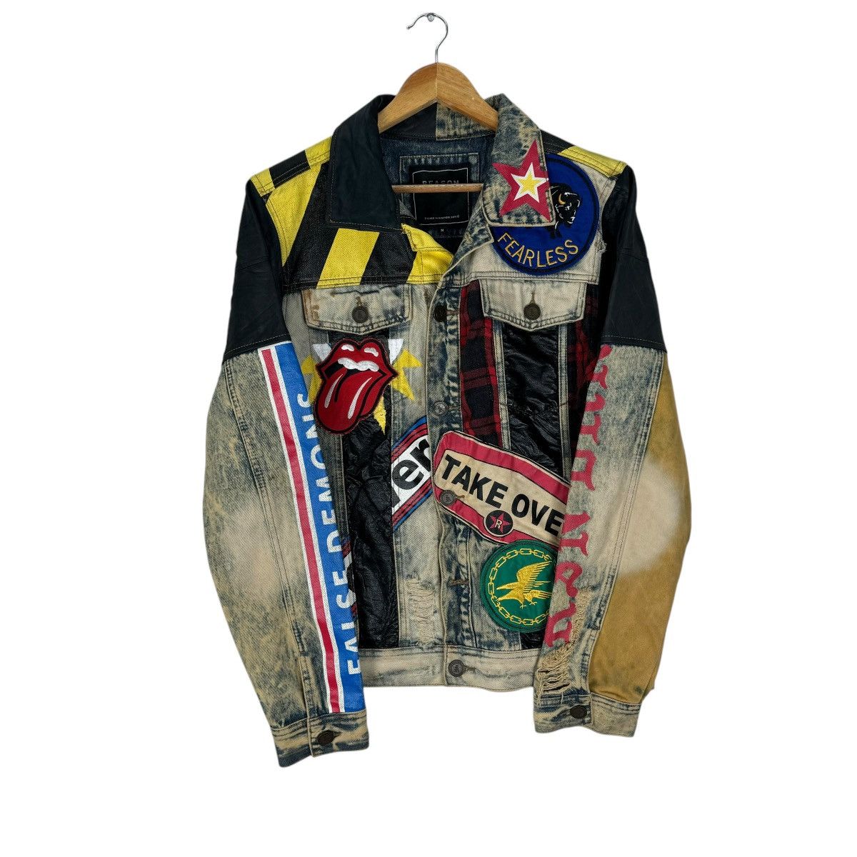 Reason ☀️REASON PATCHWORK DENIM ZIPPER JACKET Size US M / EU 48-50 / 2 - 2 Thumbnail