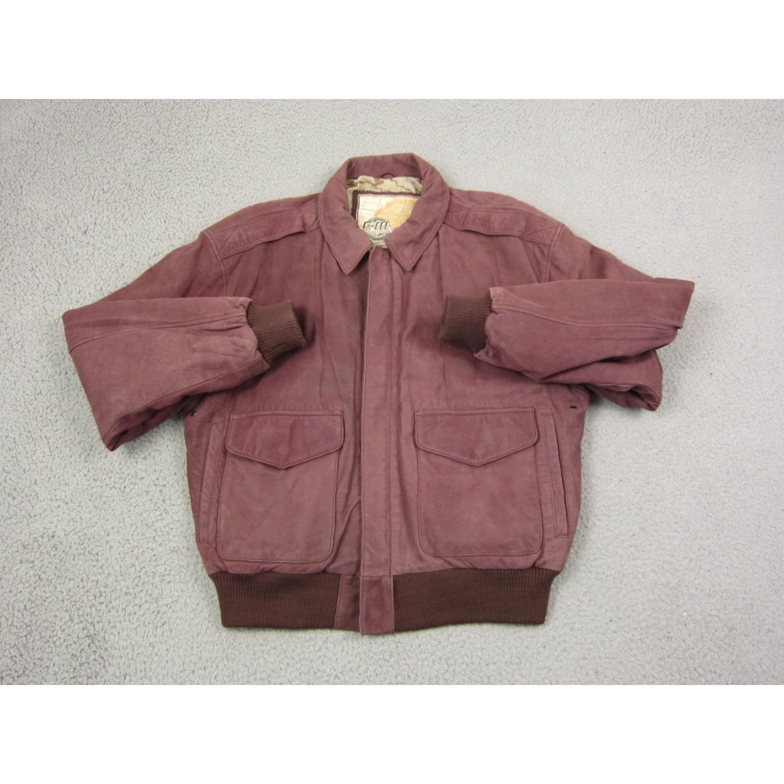 G-III VINTAGE G-III A1 FLIGHT JACKET Mens Bomber Leather Red Full Zip 90s Suede Mid-Length Size M Size US M / EU 48-50 / 2 - 2 Thumbnail
