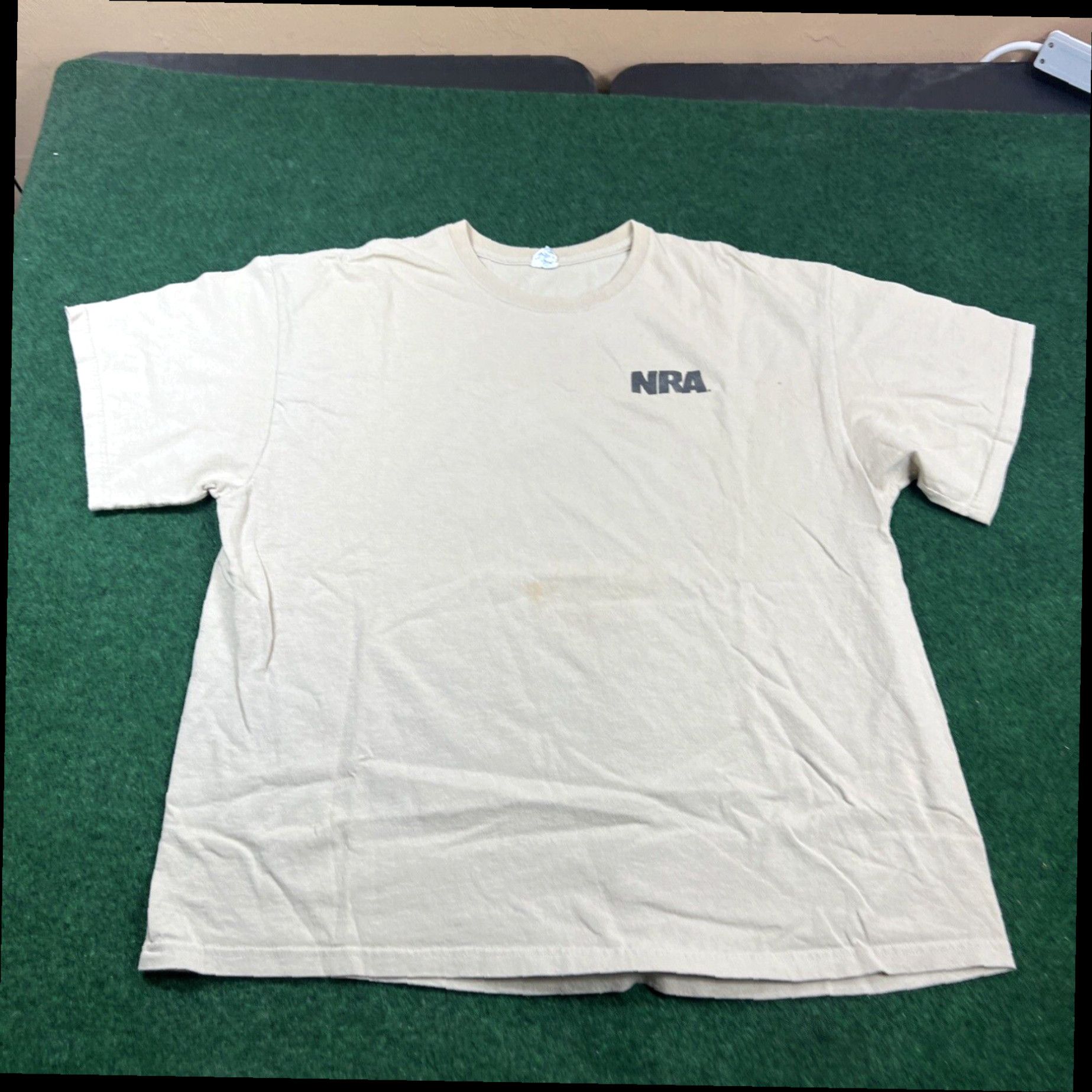 Vintage NRA Shirt Mens 2XL Beige Flag Eagle Gun 2nd Amendment Size US XXL / EU 58 / 5 - 4 Thumbnail