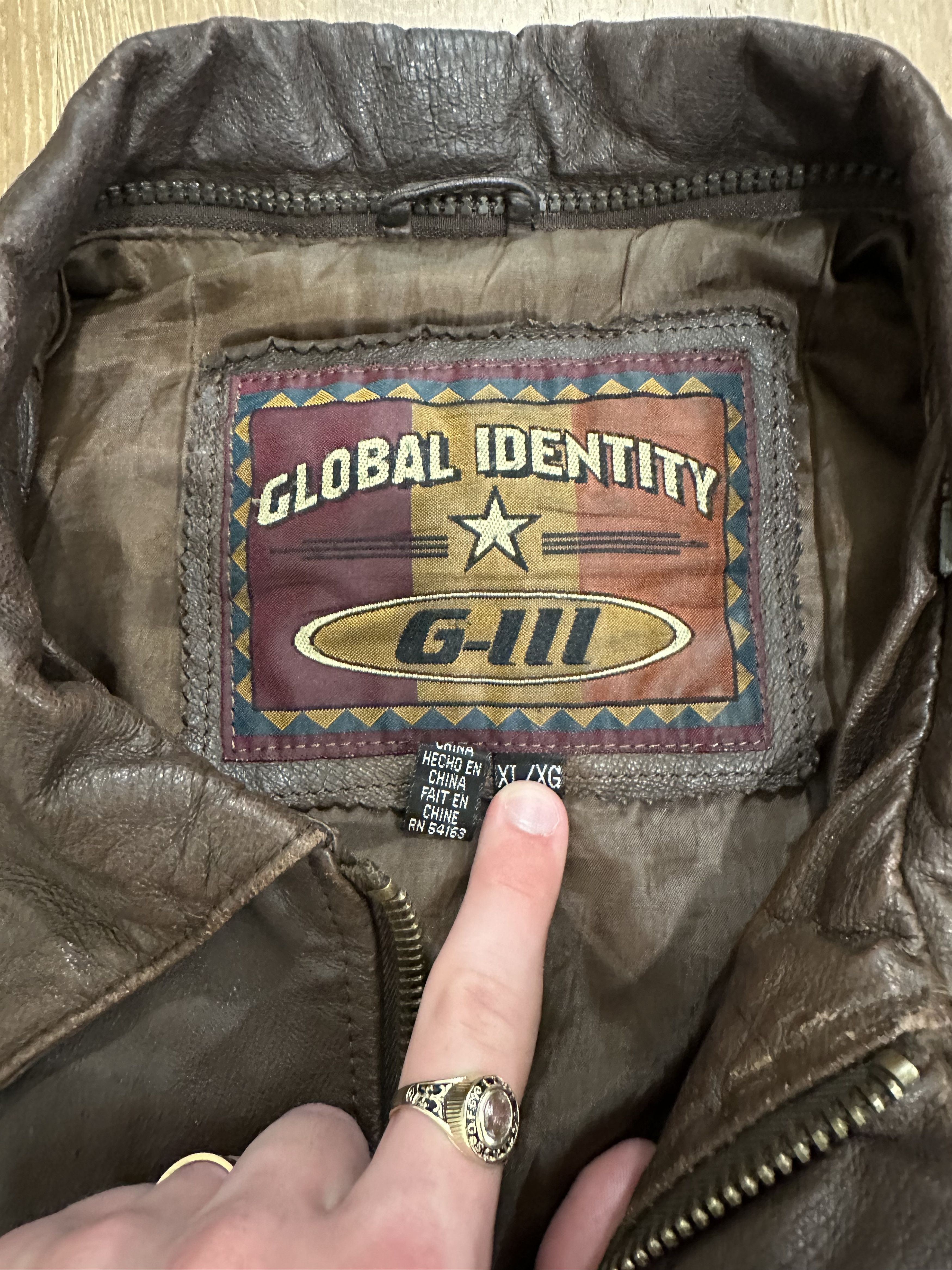 Leather × Vintage Vintage Global Identity Brown Leather Jacket Size US XL / EU 56 / 4 - 2 Thumbnail