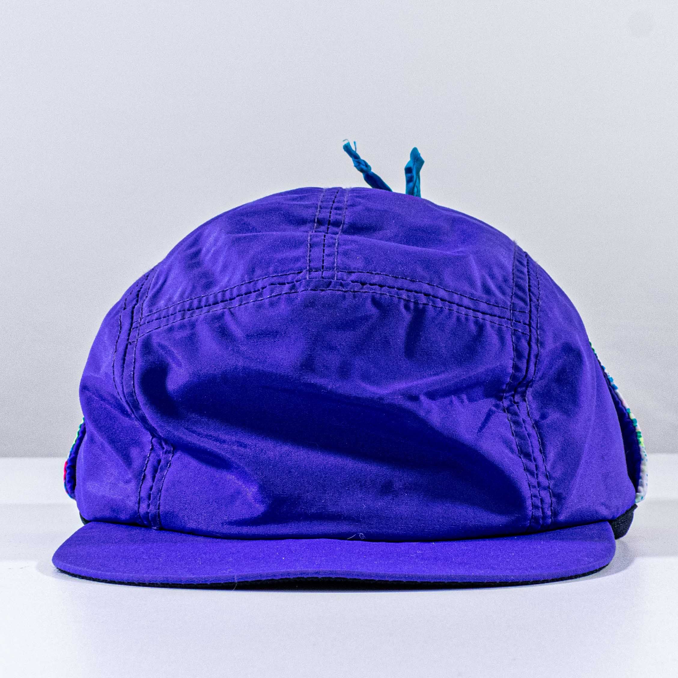 Columbia Columbia 5 Panel Trapper Hat 90s USA Quilted Neon Cap Medium Size ONE SIZE - 2 Thumbnail