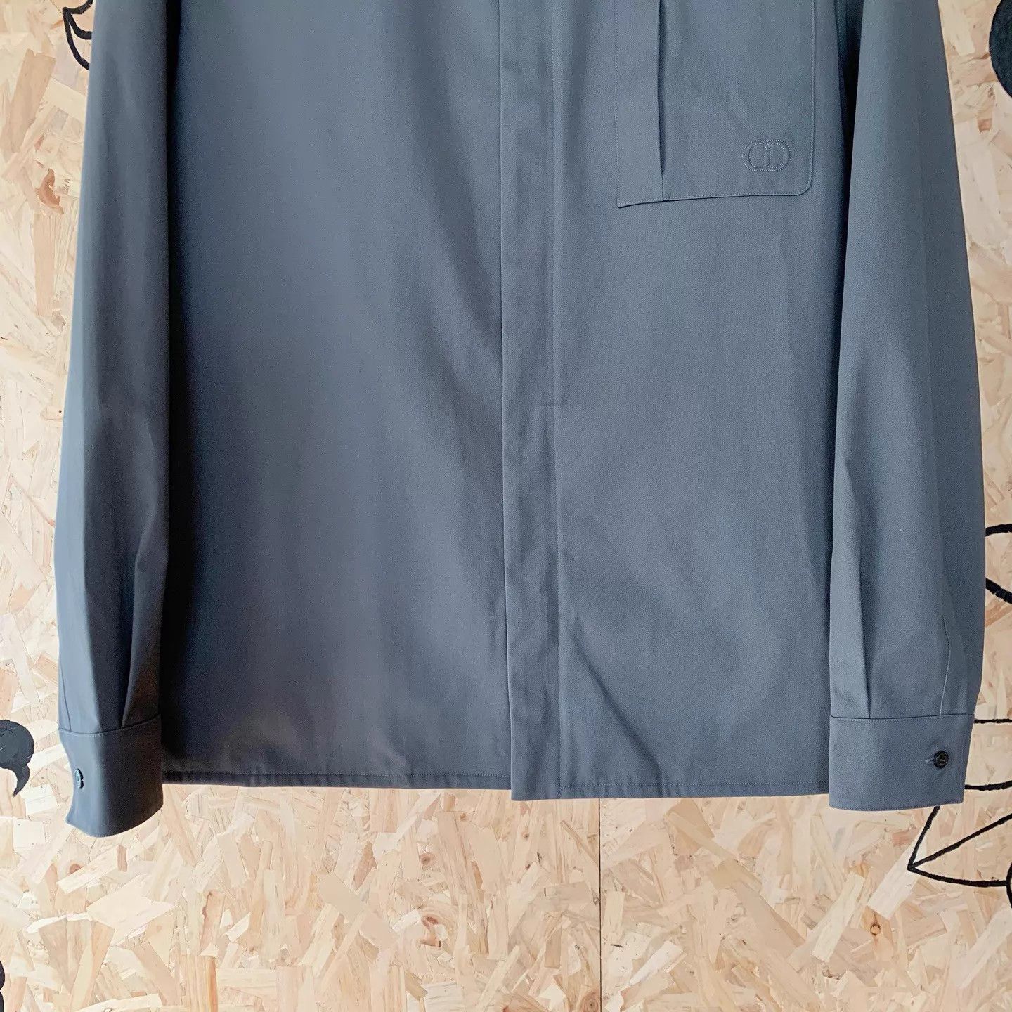 Dior DIOR Men's Cotton Gabardine Embroidered Zip LS Shirt Size US M / EU 48-50 / 2 - 4 Thumbnail