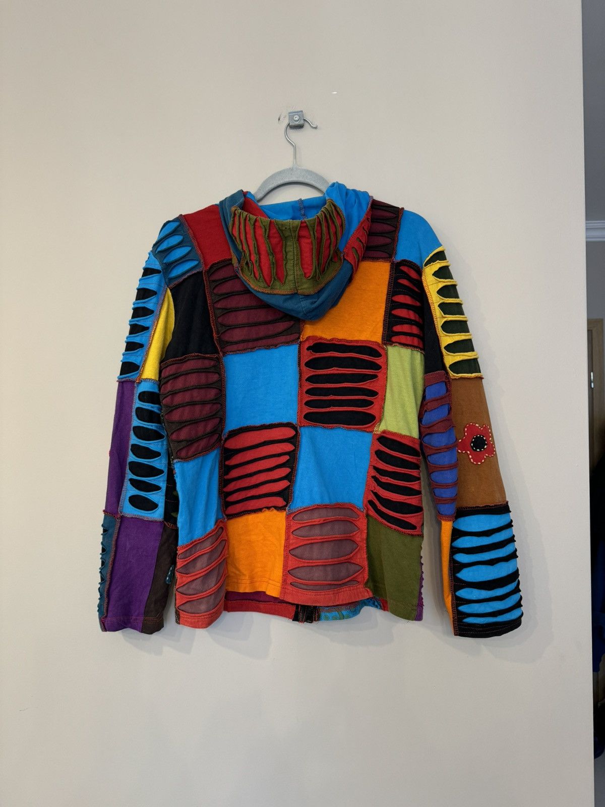 Vintage Multicolour patchwork hoodie rare 90s vintage hype y2k 00s Size L / US 10 / IT 46 - 4 Thumbnail