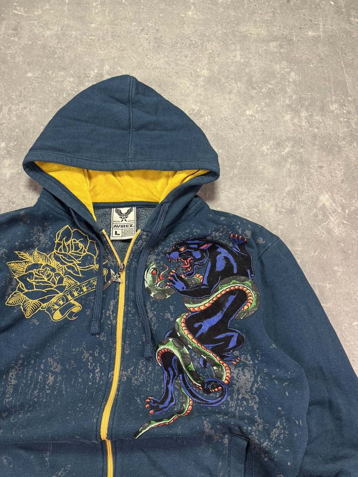 Avirex 2000s Y2K Avirex Tiger Printed Zip Hoodie L Baggy Affliction Size US L / EU 52-54 / 3 - 4 Thumbnail