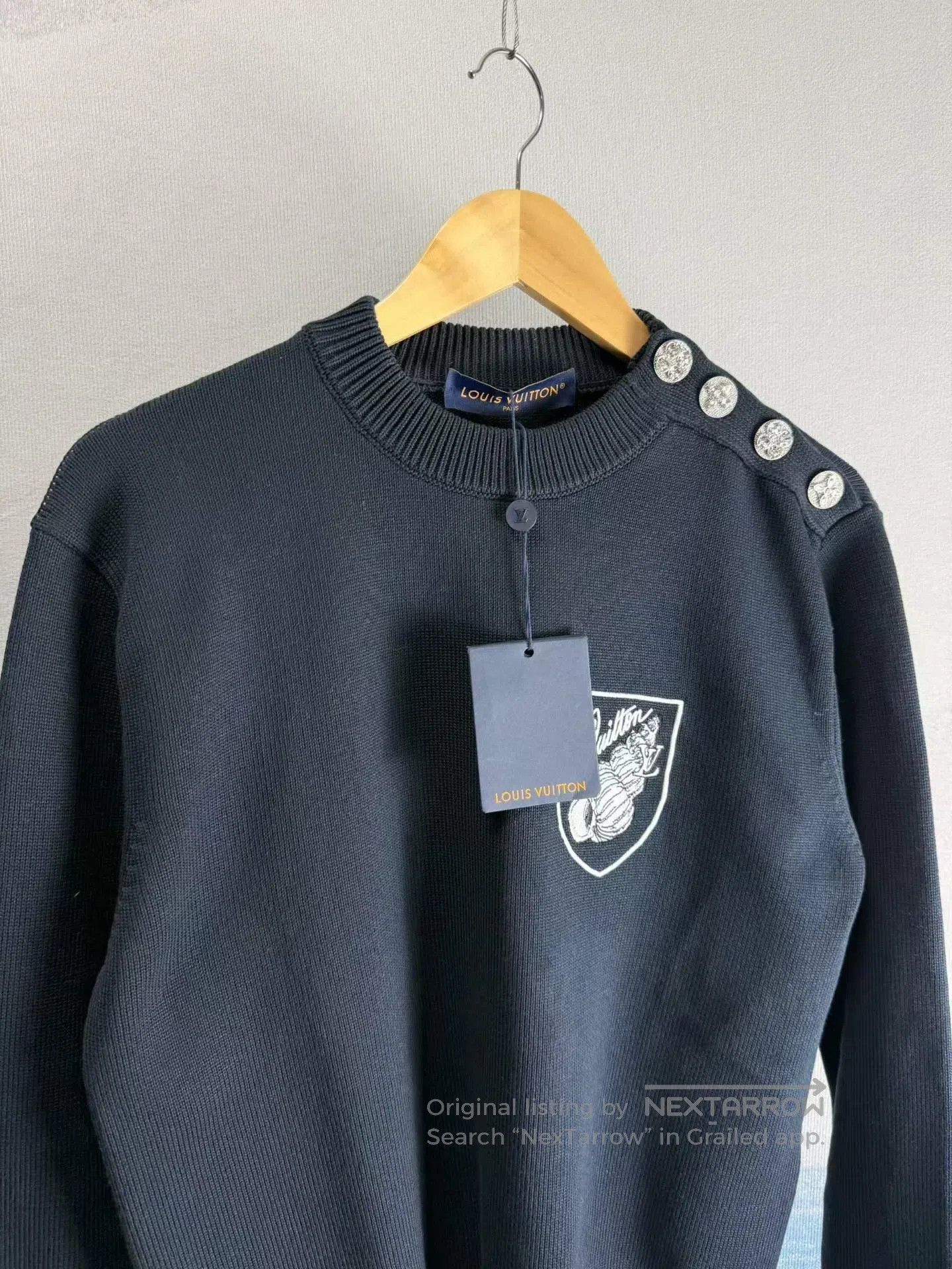 Louis Vuitton Louis Vuitton Navy Blue Sea Broad Embroidery Crystal Badge Size US XS / EU 42 / 0 - 2 Thumbnail