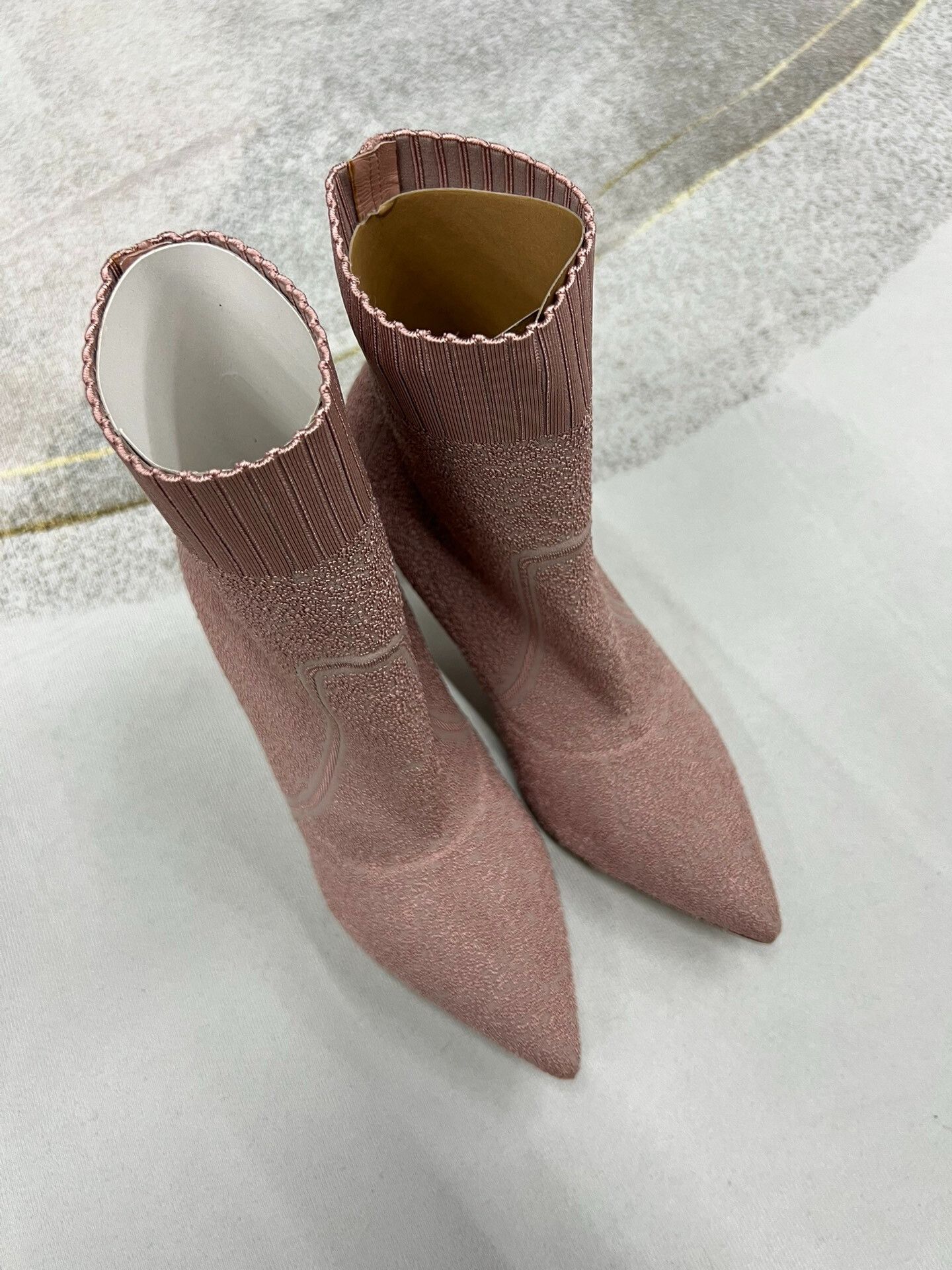 Gianvito Rossi Gianvito Rossi Pink Knitted Sock Boots Size US 7.5 / IT 37.5 - 1 Thumbnail
