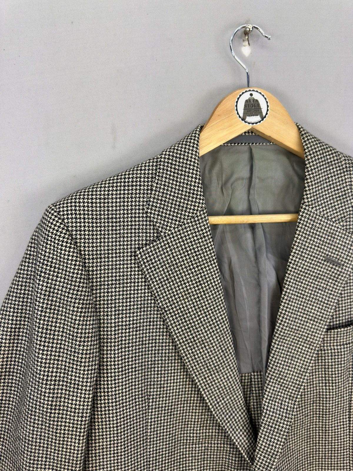 Burberry Vintage 90’s Burberrys Houndstooth Coat Jacket Size US L / EU 52-54 / 3 - 2 Thumbnail