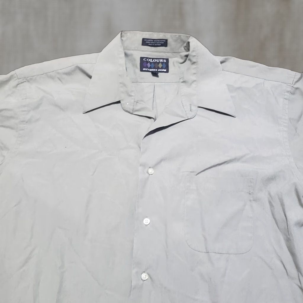 Alexander Julian Colours by Alexander Julian Shirt Mens XL Gray Solid Button Up 17 Colorful Button-Up Long Sleeve Cotton Dress Shirt Size US XL / EU 56 / 4 - 1 Thumbnail