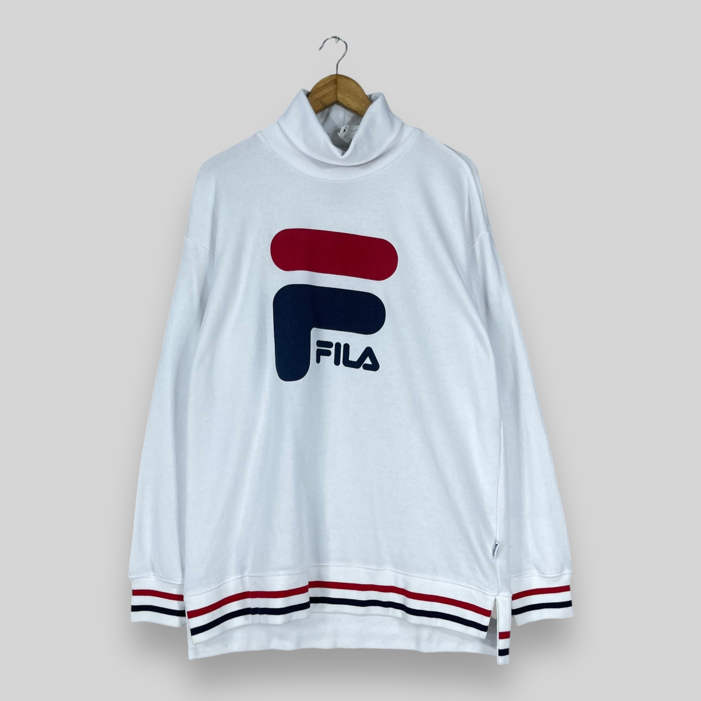 Fila Vintage FILA Big Logo Spellout High Neck Pullover Sweater Size US L / EU 52-54 / 3 - 1 Thumbnail