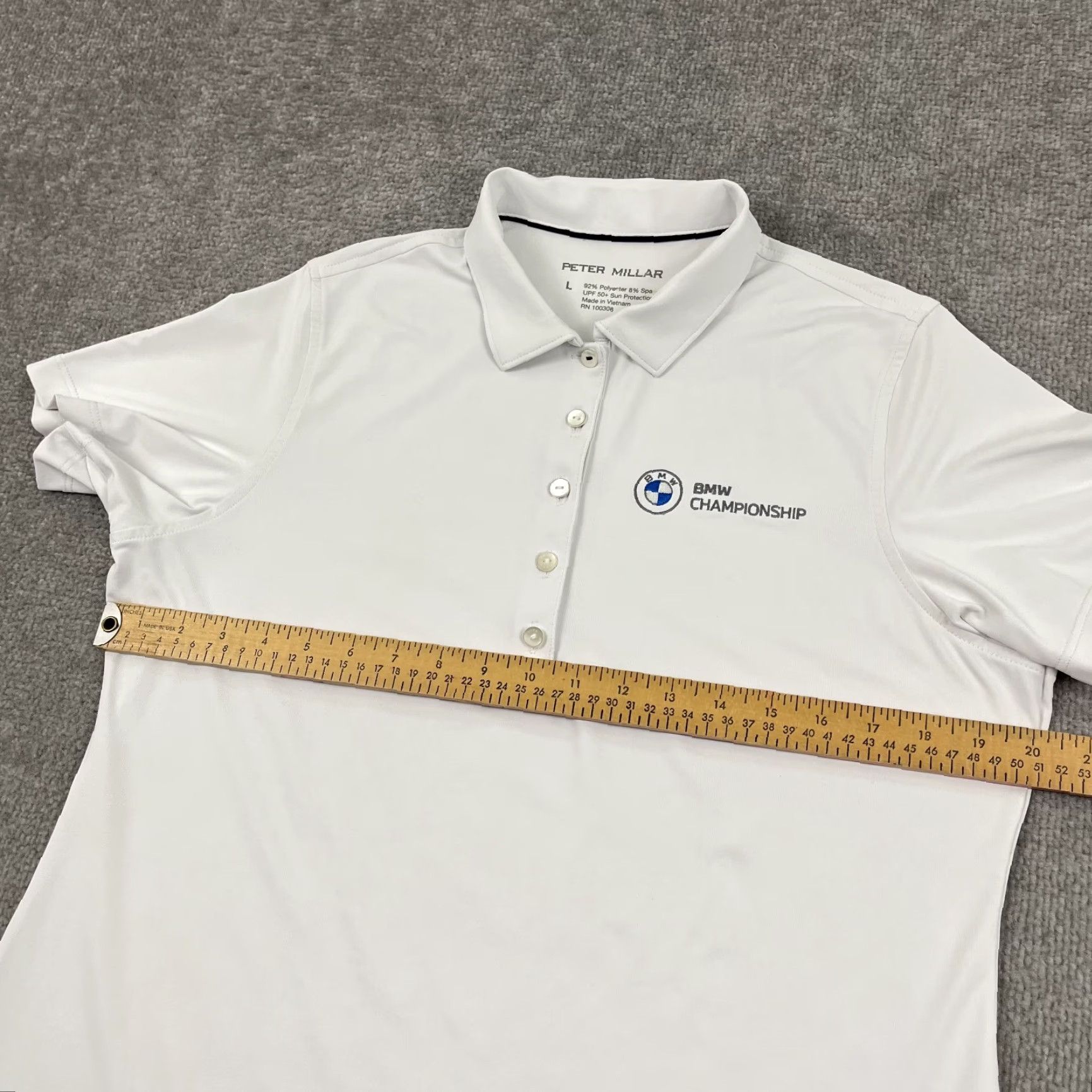 Peter Millar Peter Millar Polo Shirt Womens White Large BMW Championship Golf Performance UPF Size L / US 10 / IT 46 - 5 Thumbnail