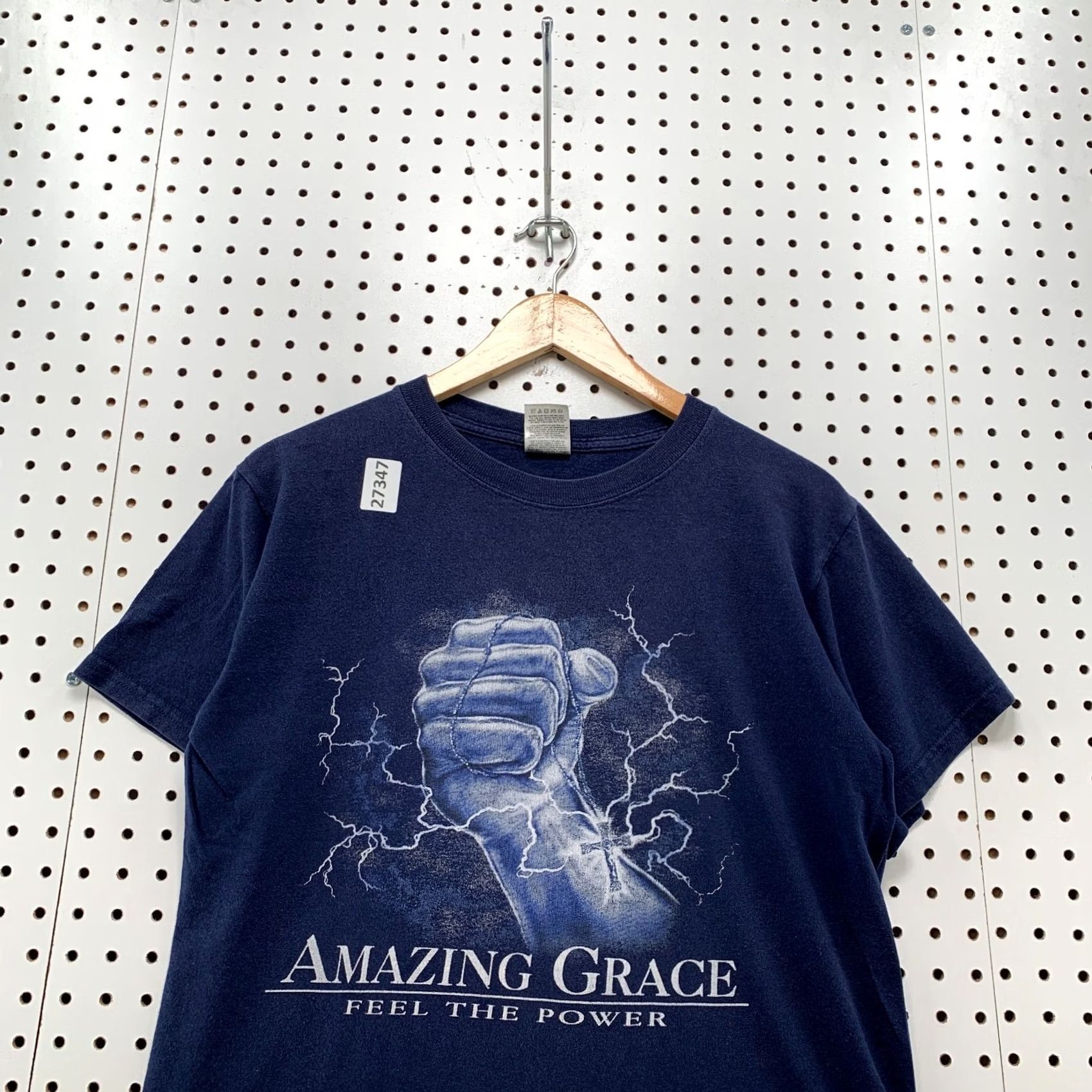Fruit Of The Loom VINTAGE Amazing Grace Fell The Power Shirt bLue Lighting Fist Mens Small Shirt Size US S / EU 44-46 / 1 - 6 Thumbnail