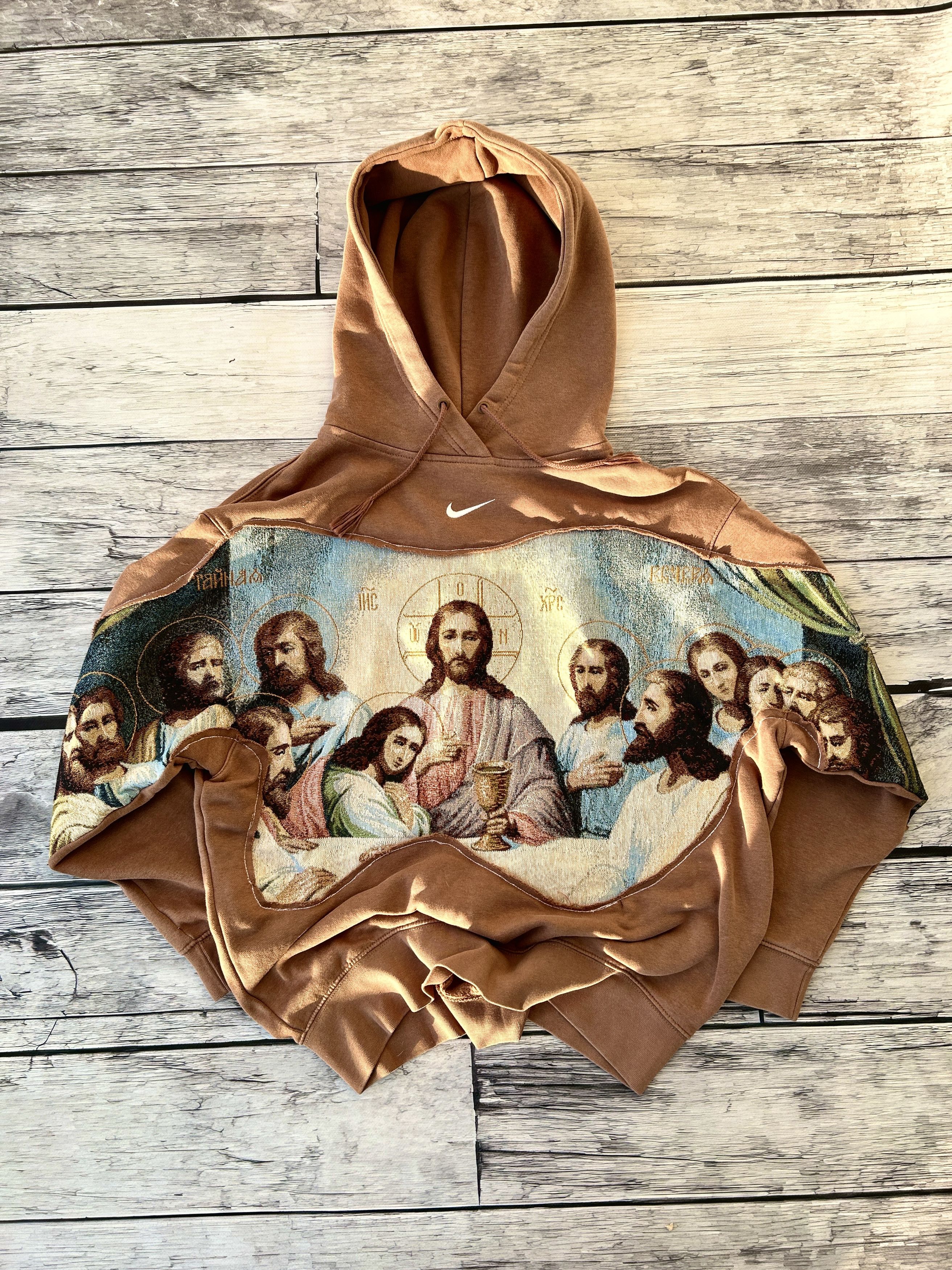 Nike Vintage Japanese Jesus Nike Big Logo Centre Hoodie 90s Size US M / EU 48-50 / 2 - 5 Thumbnail