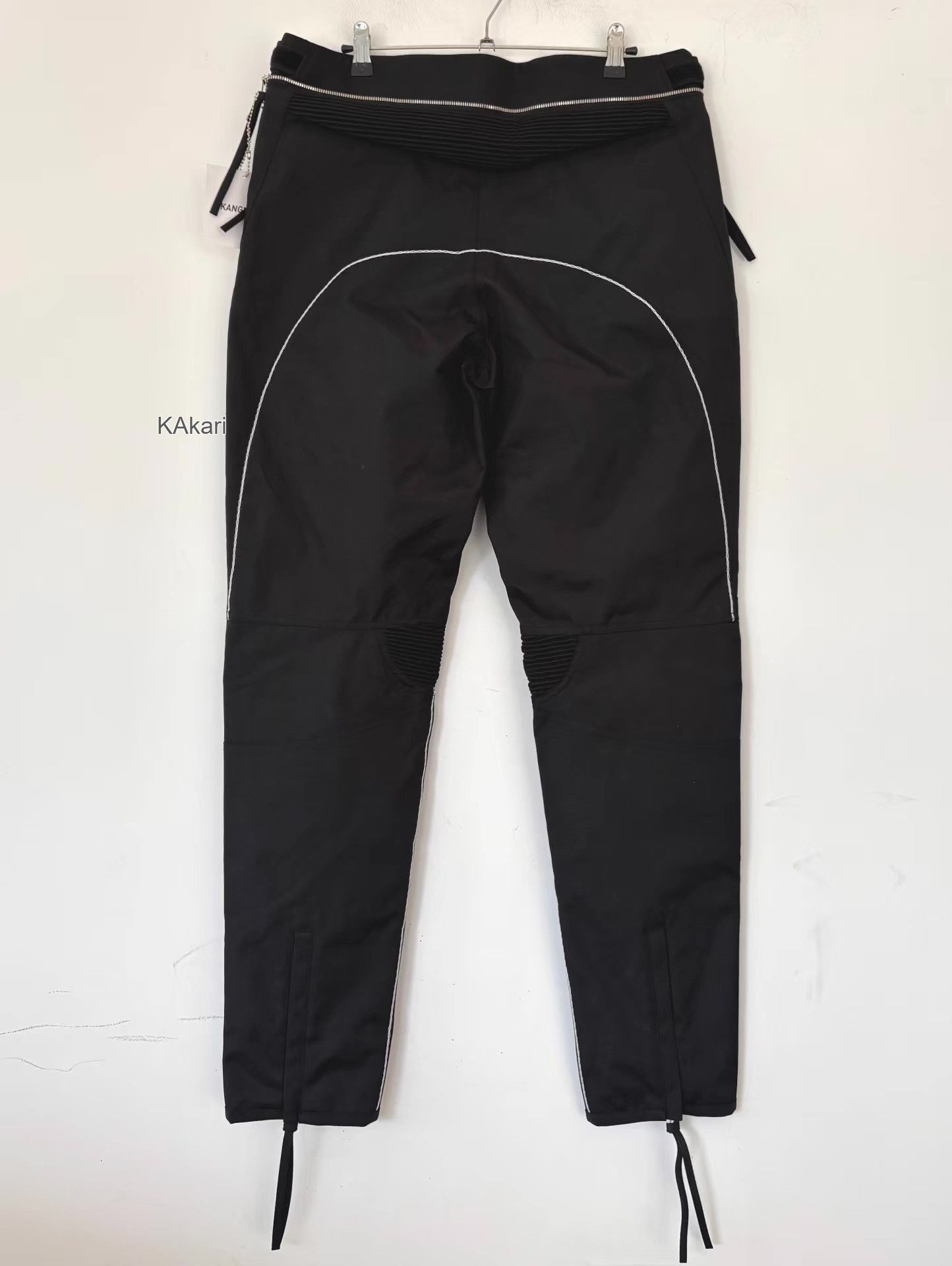 KANGHYUK Black Moto-Inspired Casual Pants with Knee Panels Size 34 Size US 34 / EU 50 - 8 Thumbnail