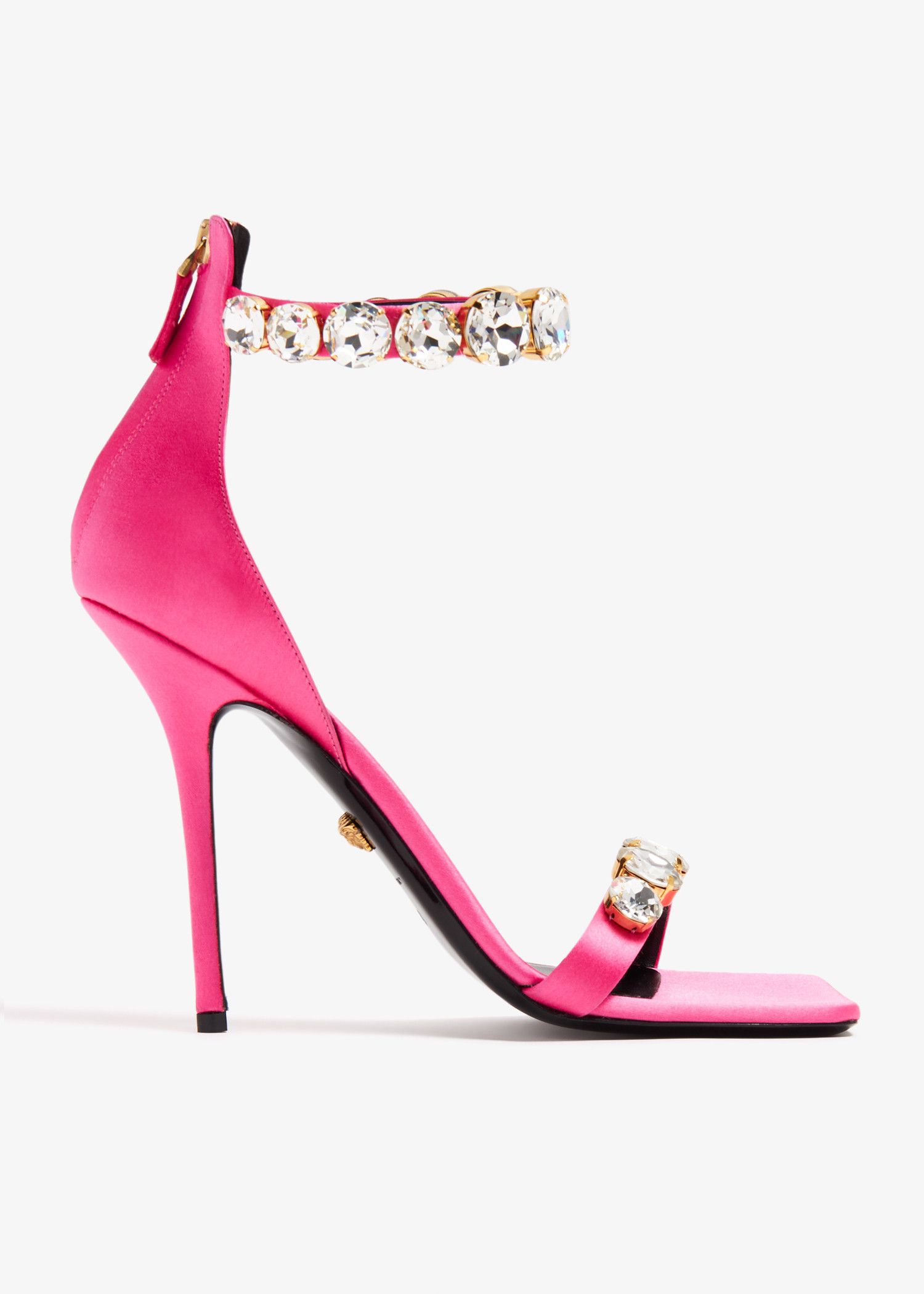 o1s22i1n1024 Crystals Satin Sandals in Pink