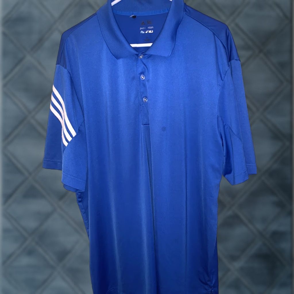 Adidas Adidas Polo Shirt Men XL Blue Puremotion Cool Max Short Sleeve Golf Casual Activewear Size US XL / EU 56 / 4 - 1 Thumbnail