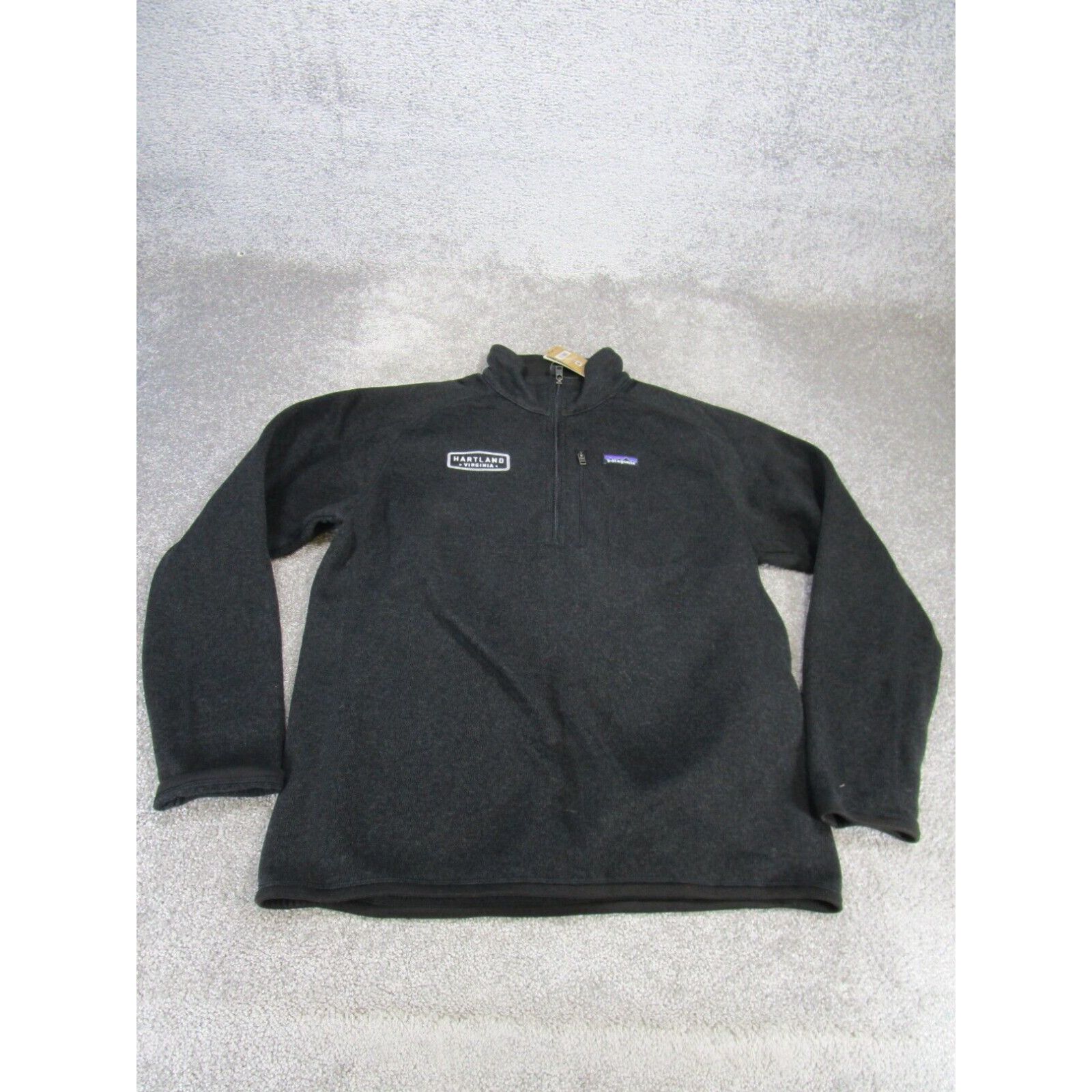 Image of Patagonia Sweater Mens Large Better Sweater 1/4 Zip Fleece Black New Logo in White