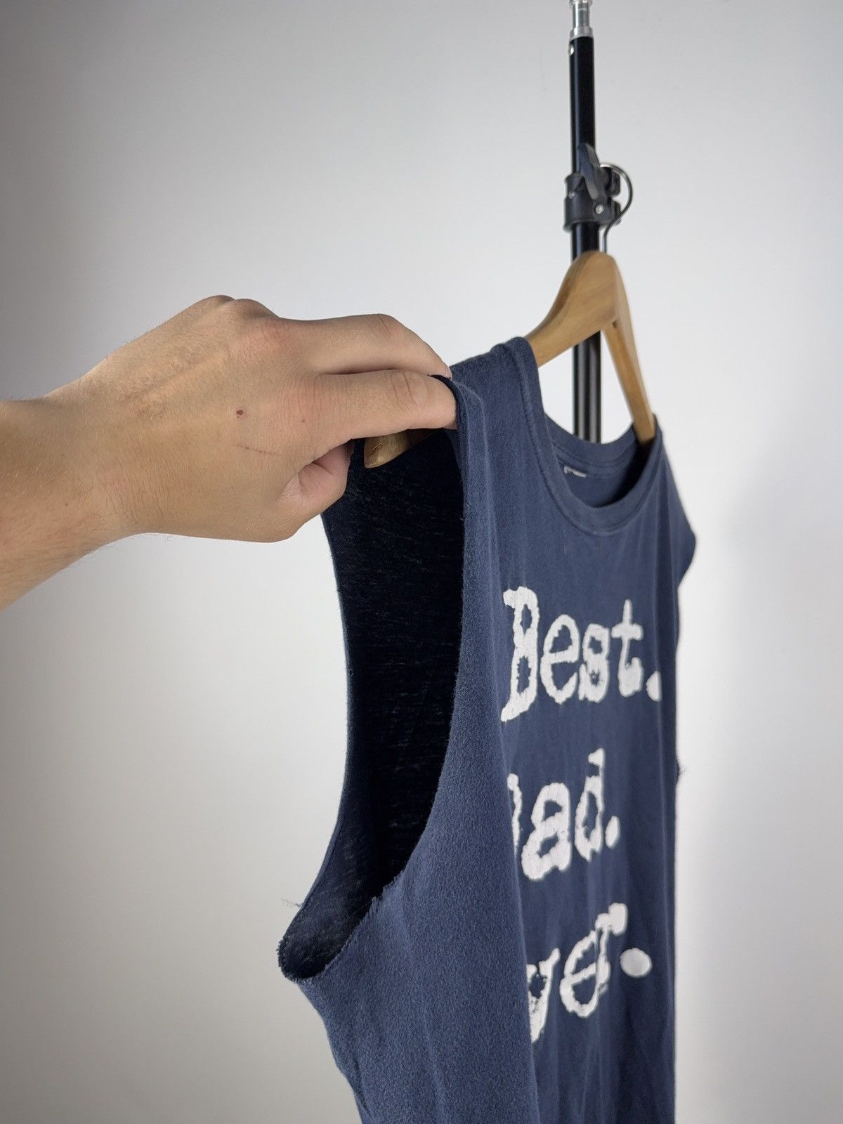 Vintage Funny Dad Sleeveless Tee “Best Dad Ever” Navy Blue Size US M / EU 48-50 / 2 - 3 Thumbnail
