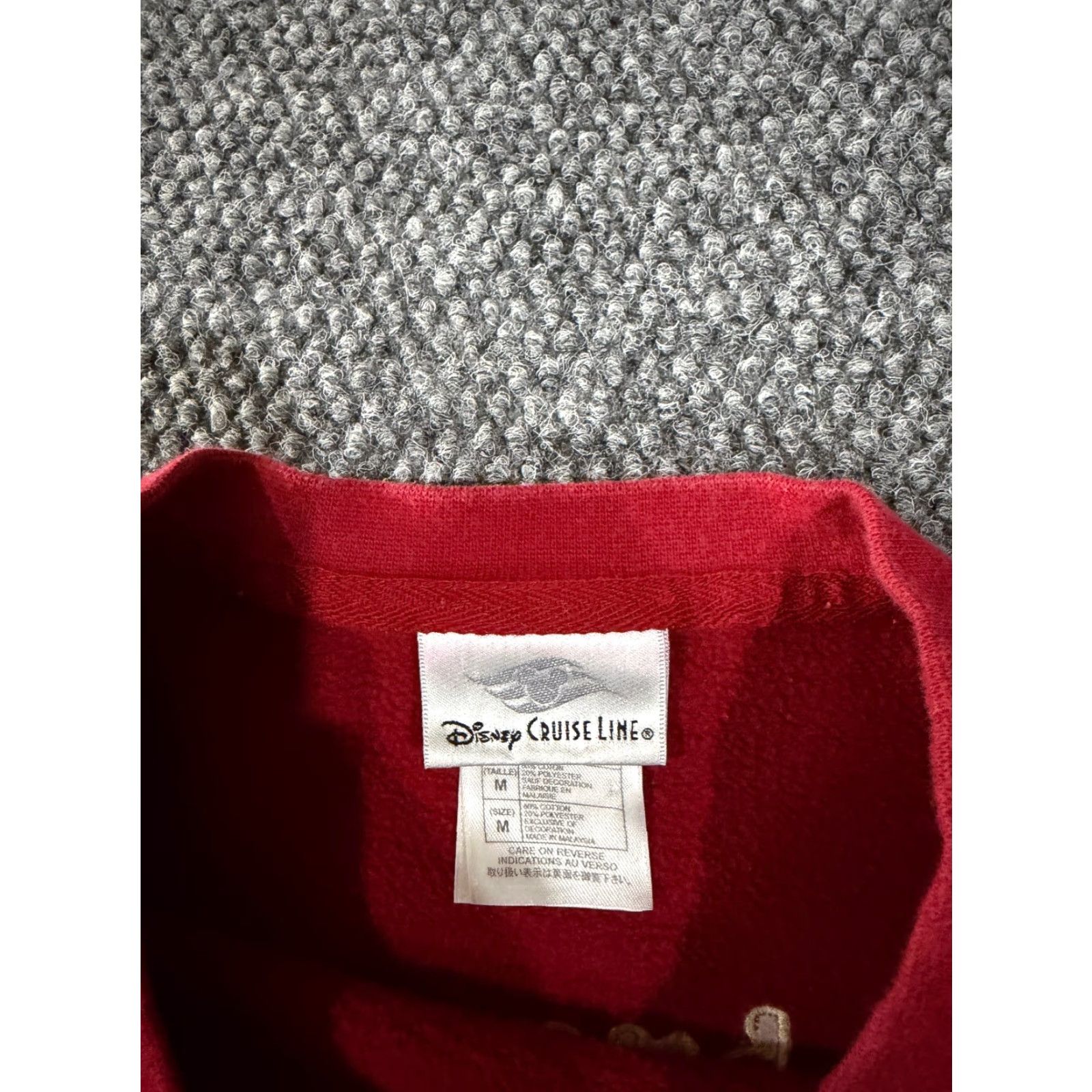 Disney VINTAGE Disney Cruise Line Sweatshirt Mens M Red Crew Neck Zip Hooded Mickey Mouse Retro Logo 90s Mens Size US M / EU 48-50 / 2 - 5 Thumbnail