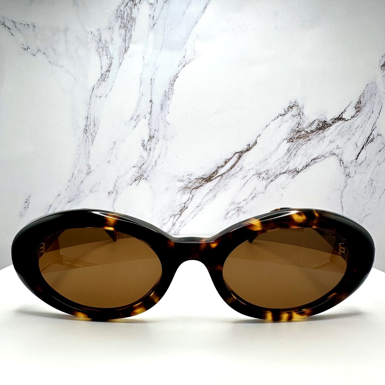 Miu Miu New MIU MIU Sunglasses Brown Tortoise Oval Womens Reverie Size ONE SIZE - 2 Thumbnail
