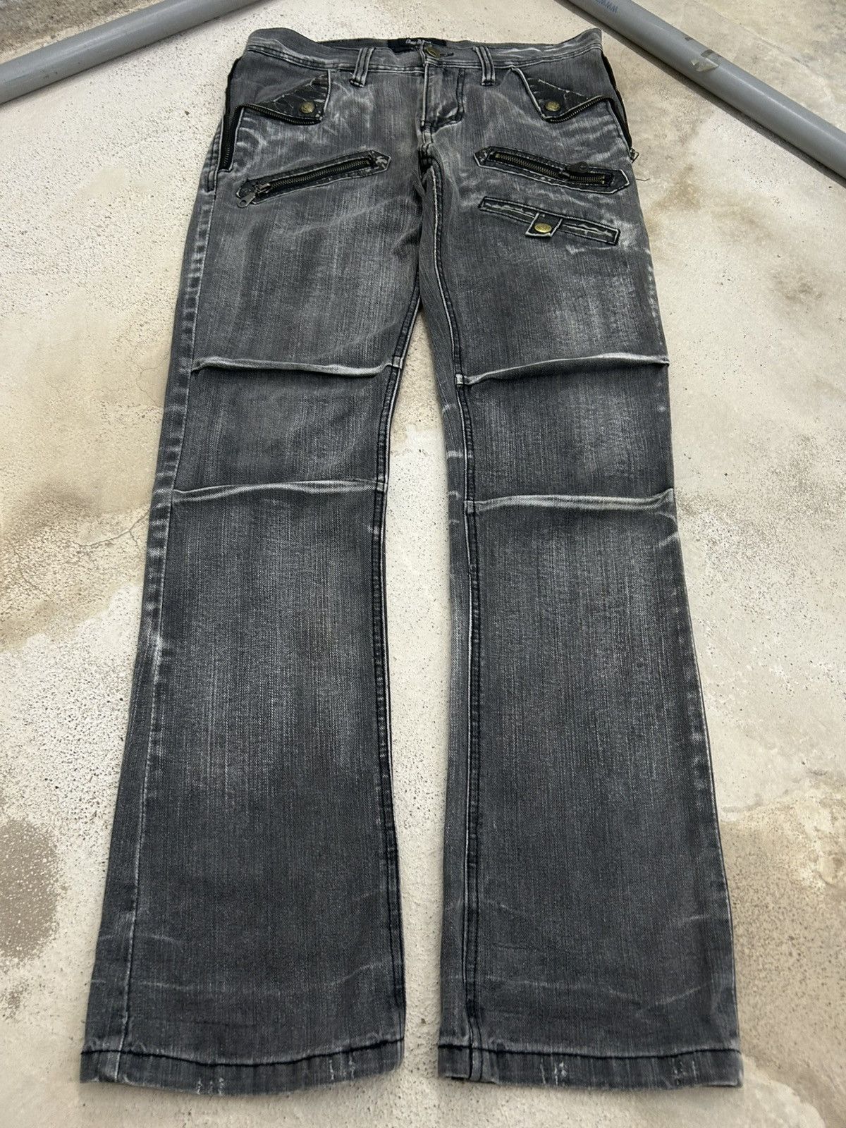 If Six Was Nine Clone Deugru Japan Grey Wash Punkers Pocket Zipper Size US 31 - 11 Thumbnail