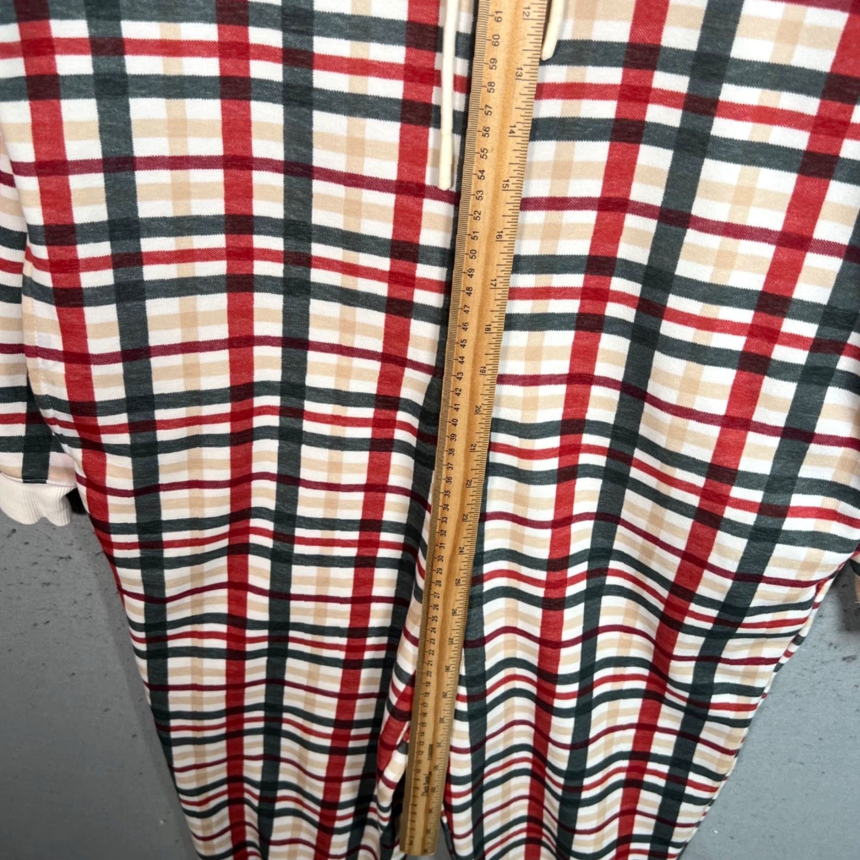 Fabletics VINTAGE Fabletics Womens Small Hooded Plaid Jumpsuit Pajamas One Piece Red Black Cotton Polyester S Womens Size 28" / US 6 / IT 42 - 6 Thumbnail