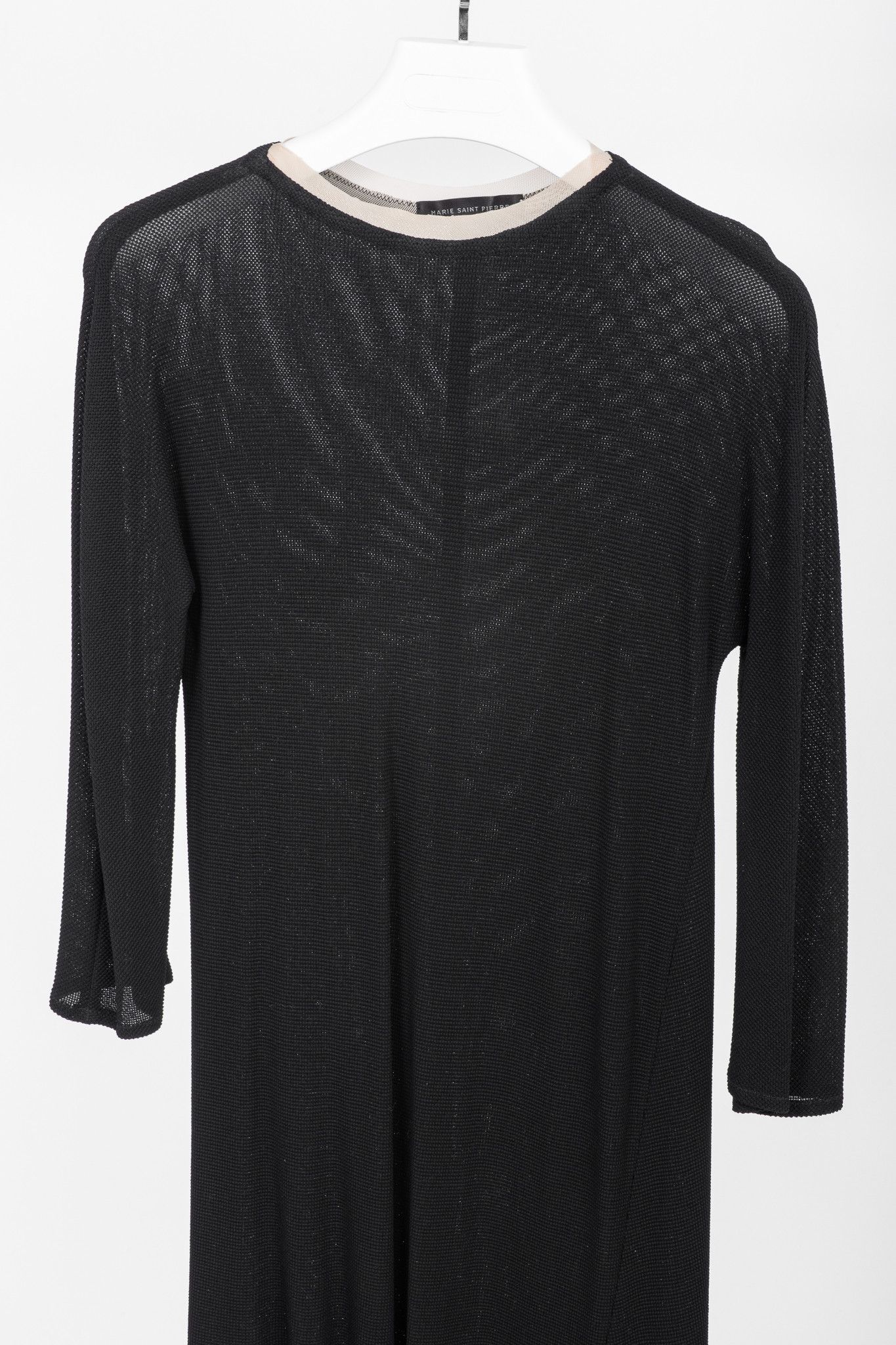Marie Saint Pierre Marie Saint Pierre Black Mesh-Knit Asymmetrical Tunic Size M / US 6-8 / IT 42-44 - 3 Thumbnail