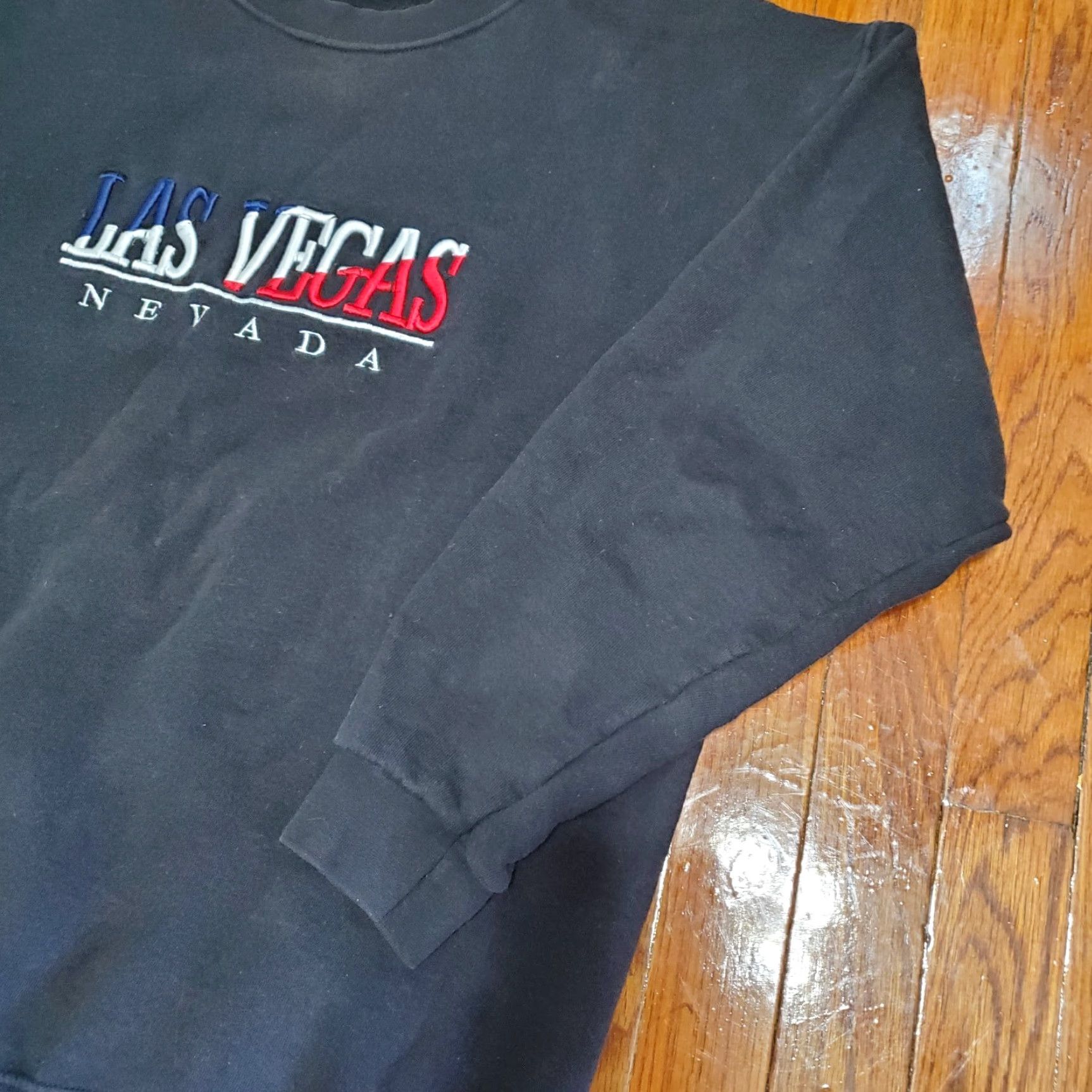 AAA VINTAGE Alstyle Sweatshirt Mens L Black Crew Neck Las Vegas Embroidered Graphic Print Rare AAA TAG Size US L / EU 52-54 / 3 - 3 Thumbnail