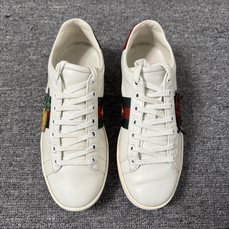 Gucci Gucci Ace Leather Sneakers with Pineapple Embroidery -2508 Size US 6 / IT 36 - 2 Thumbnail