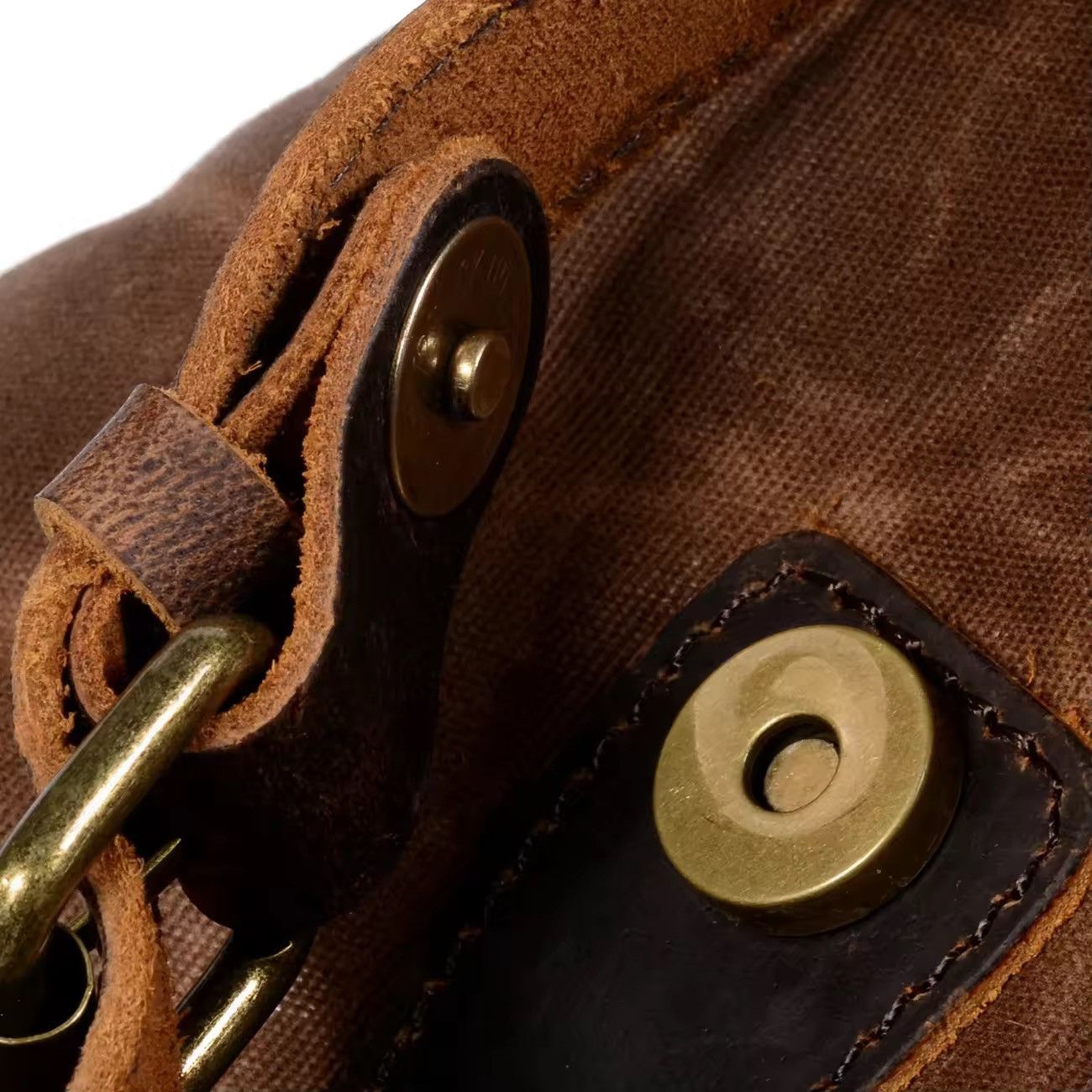 Japanese Brand Vintage Leather And Wax Canvas Backpack Size ONE SIZE - 5 Thumbnail