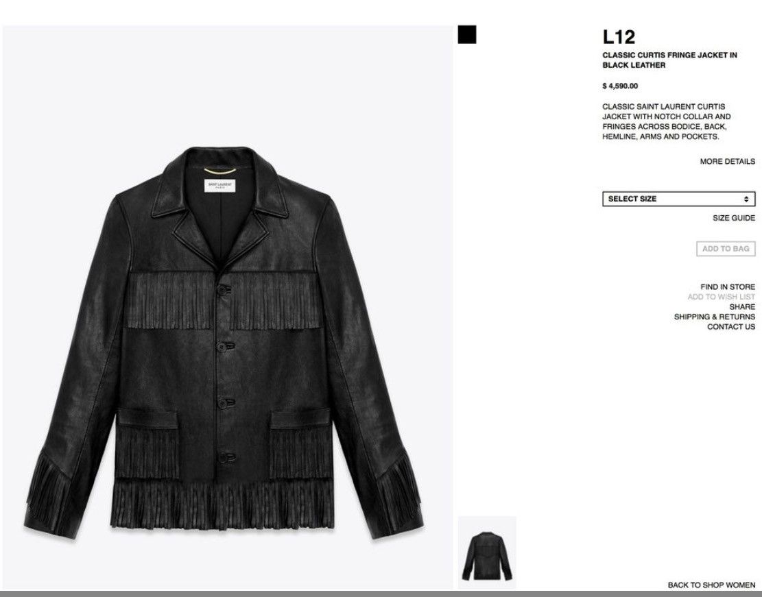 Saint Laurent Paris L12 Curtis Fringe Leather Jacket. Size euro 48 Size M / US 6-8 / IT 42-44 - 9 Thumbnail