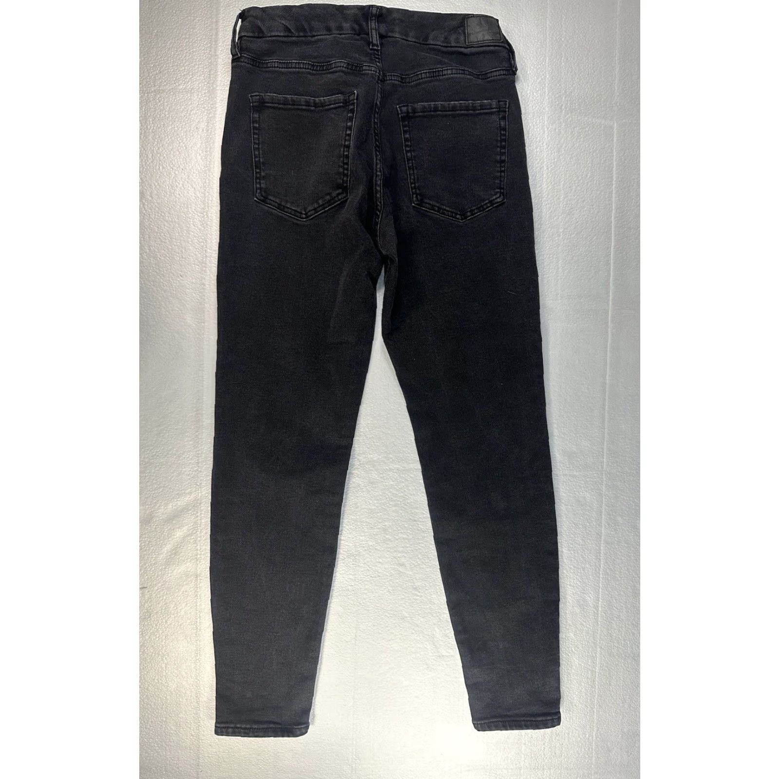 Vintage Aéropostale Jeans Womens 10 Regular Black High Rise Jegging Distressed Skinny Denim Shirt? Size 32" / US 10 / IT 46 - 2 Thumbnail