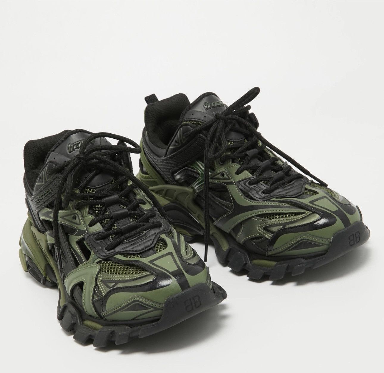 Balenciaga Balenciaga Track 2 Sneakers Forest Green and Black Grailed