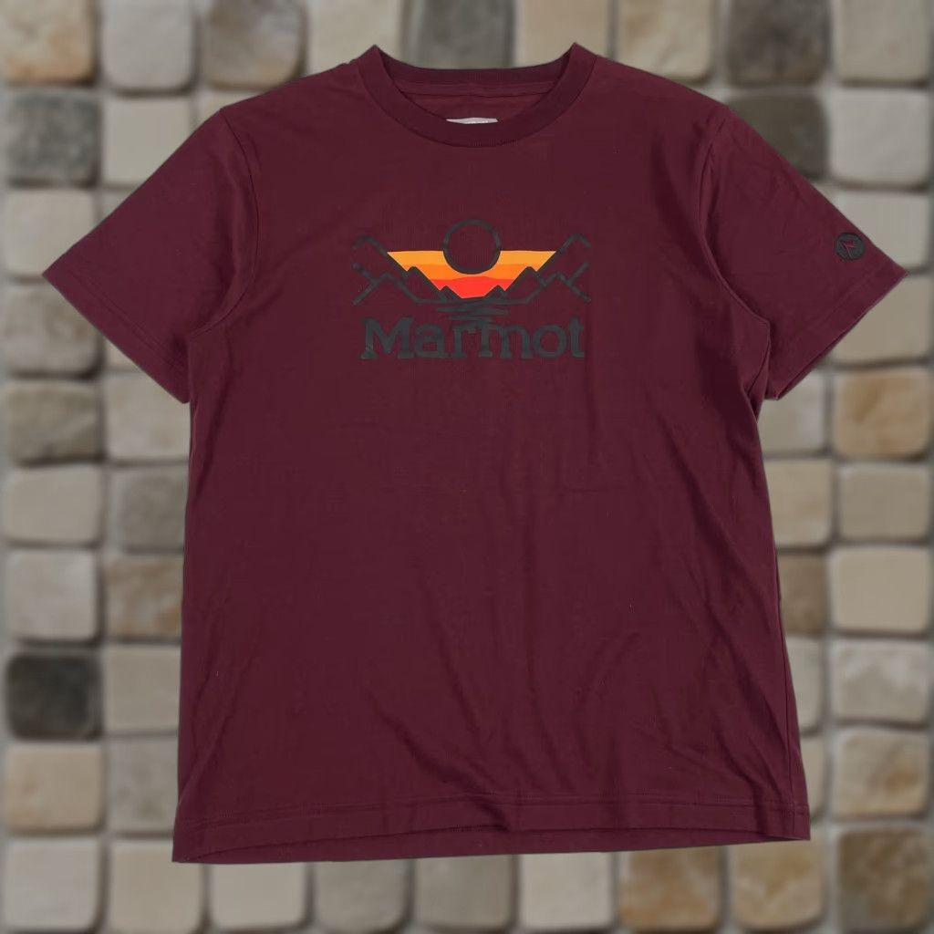 Marmot Marmot Shirt Mens JP Medium Red Maroon Short Sleeve Outdoor T-Shirt Crew Neck Cotton Logo Regular Size US M / EU 48-50 / 2 - 1 Thumbnail