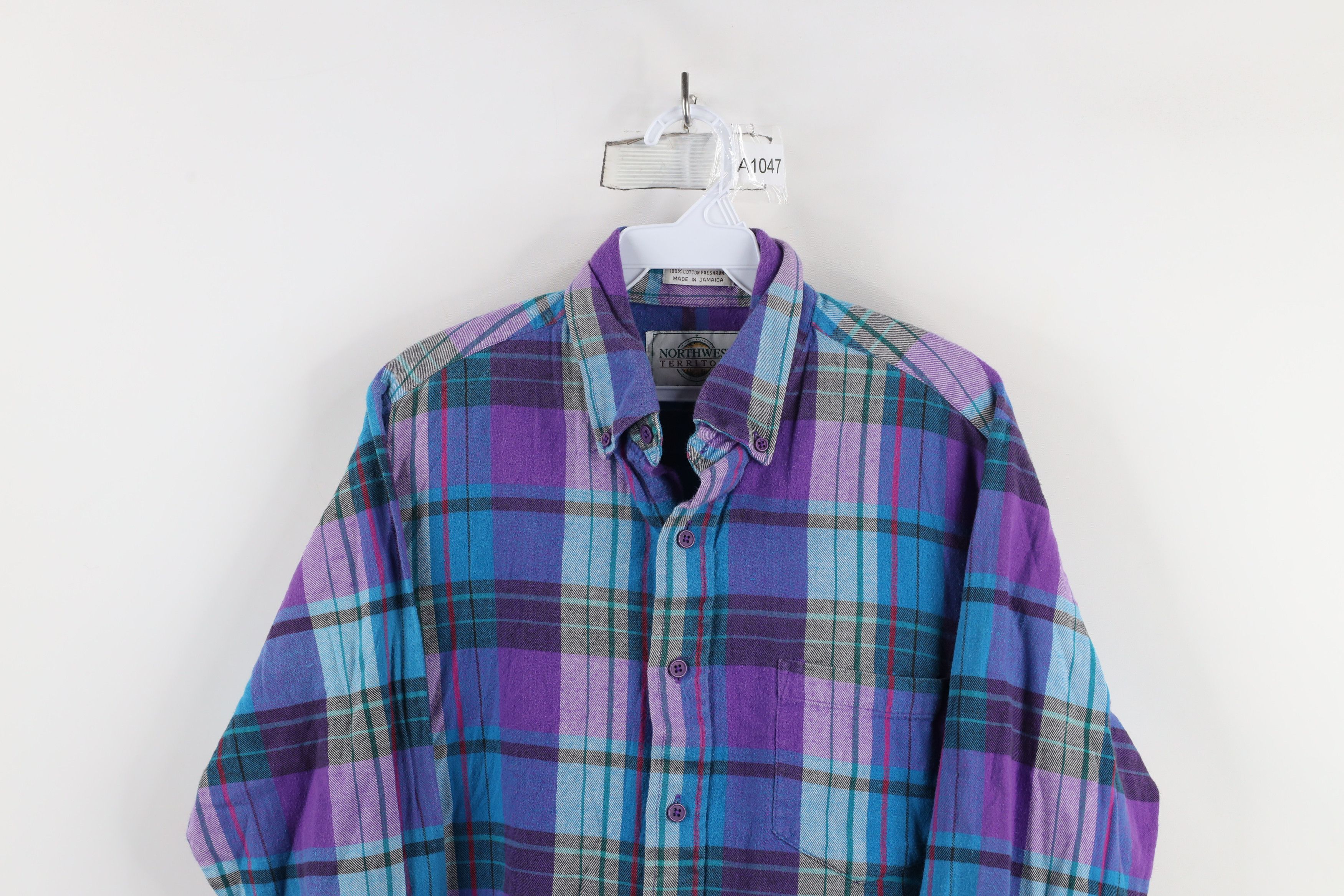 Vintage Vintage 90s Streetwear Flannel Collared Button Down Shirt Size US M / EU 48-50 / 2 - 2 Thumbnail