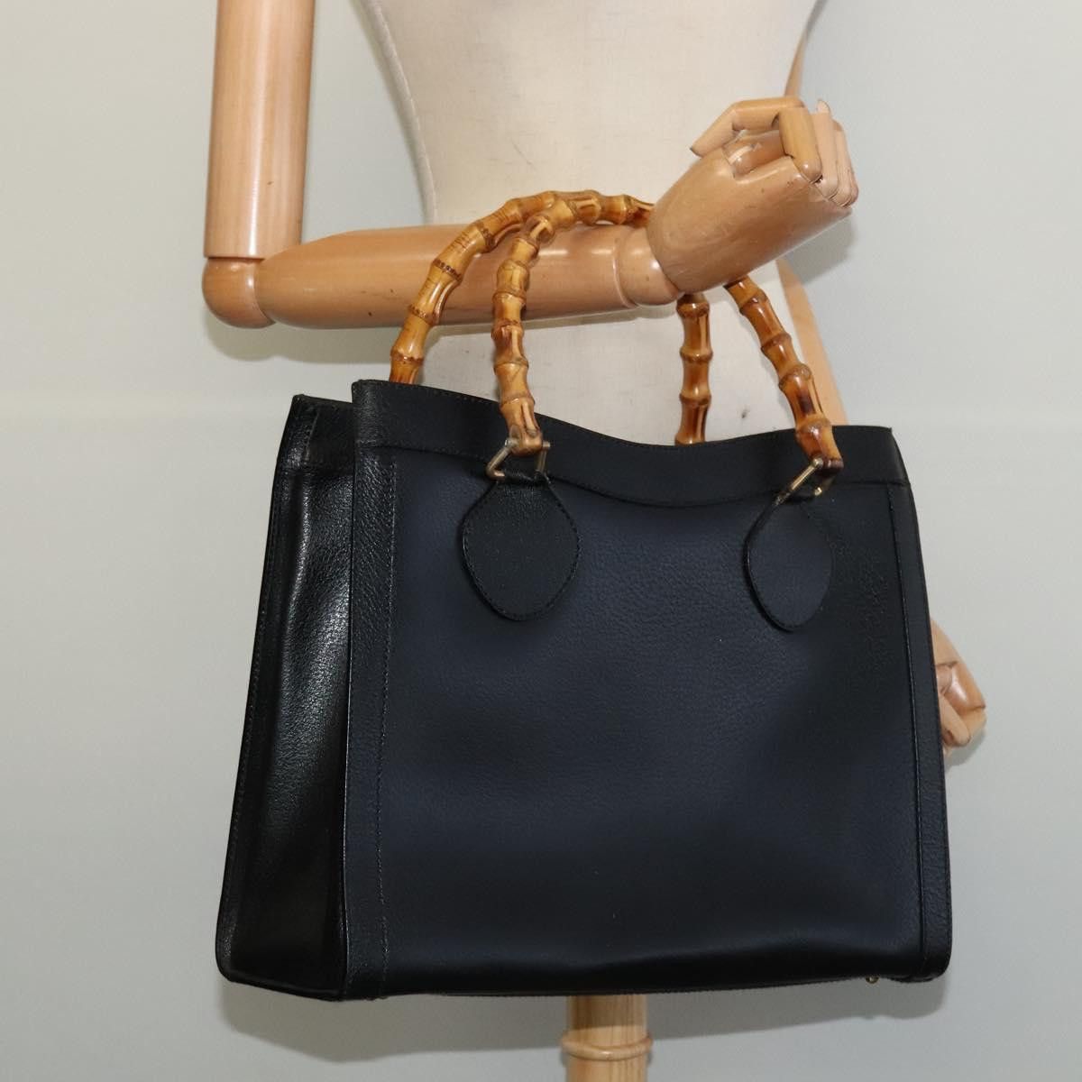 Gucci GUCCI Bamboo Hand Bag Leather Black Gold 002 002 Size ONE SIZE - 20 Thumbnail