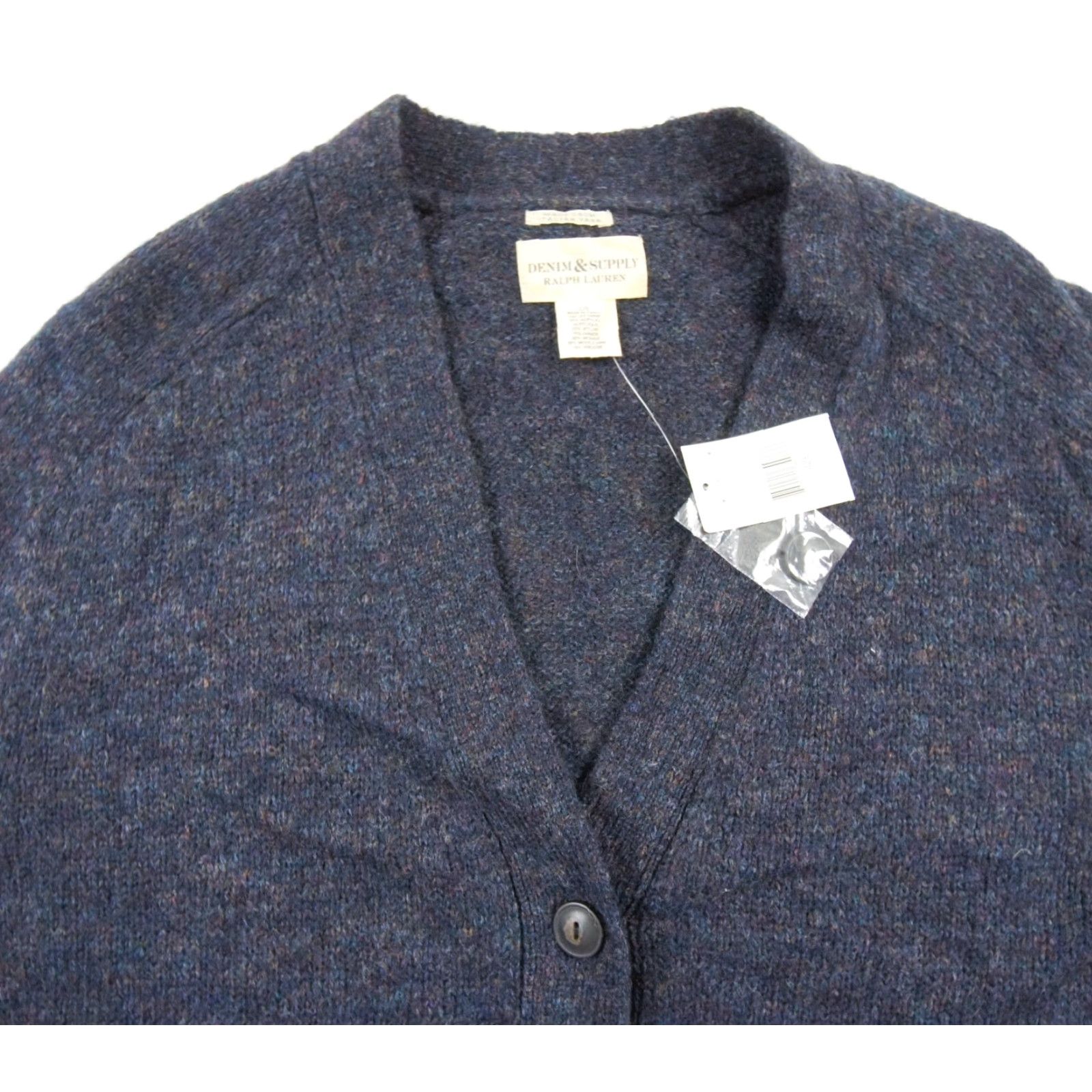 Vintage Denim & Supply Ralph Lauren Women's Cardigan Sweater Large Blue Knit All Seasons Size L / US 10 / IT 46 - 2 Thumbnail